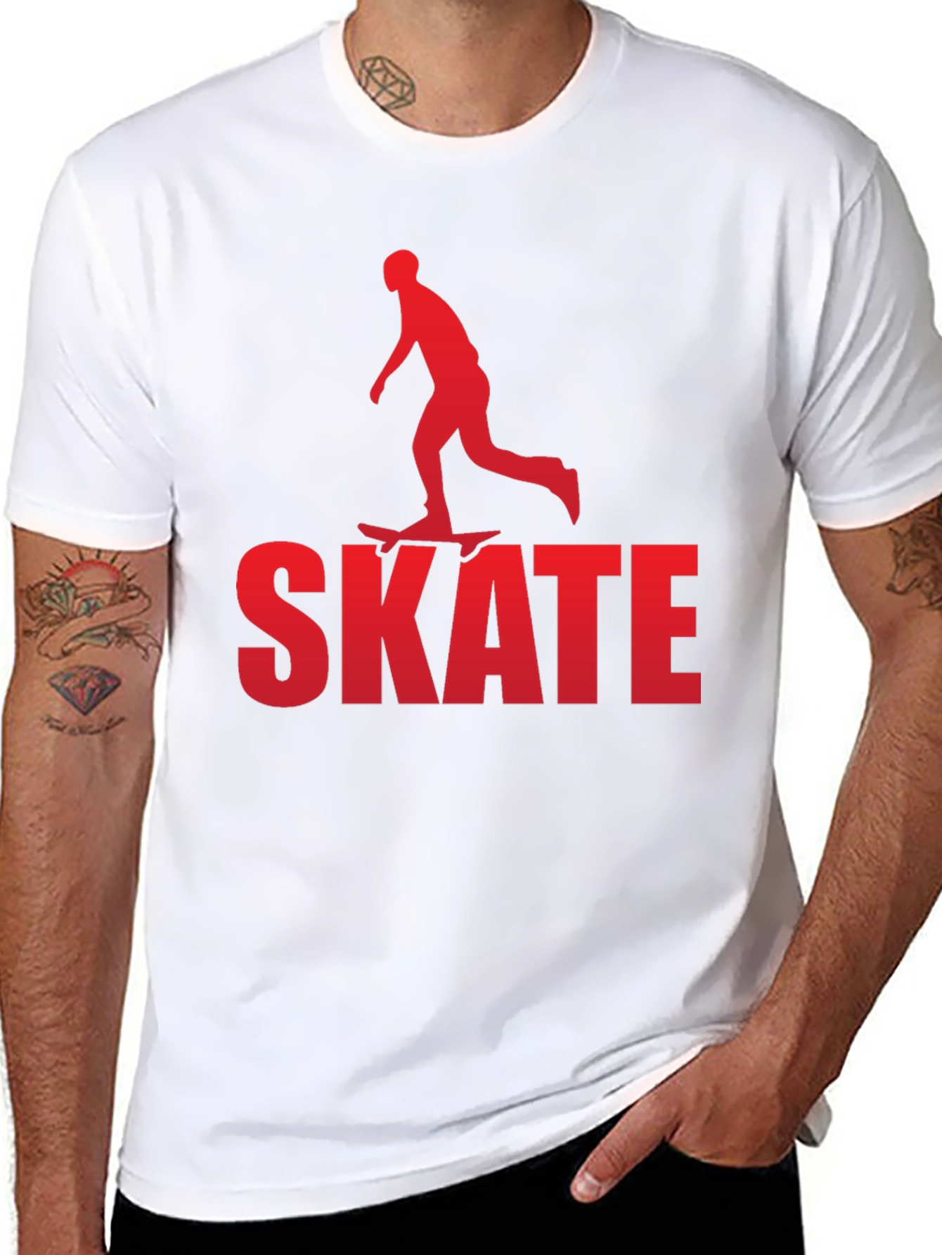 Skate T-Shirt - Red Skater Graphic Tee