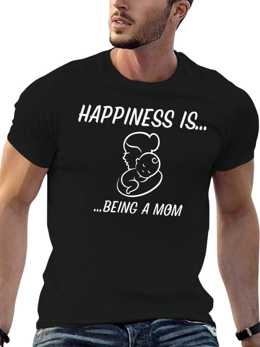 Happiness is... Being a Mom T-Shirt - Black