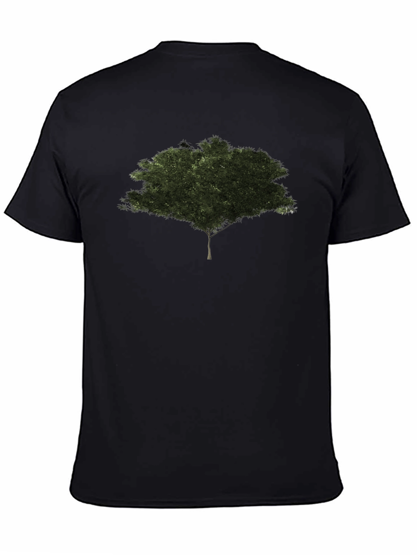 Nature Tree Graphic Black Cotton T-Shirt