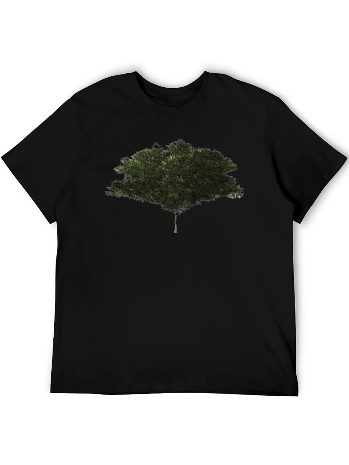 Nature Tree Graphic Black Cotton T-Shirt