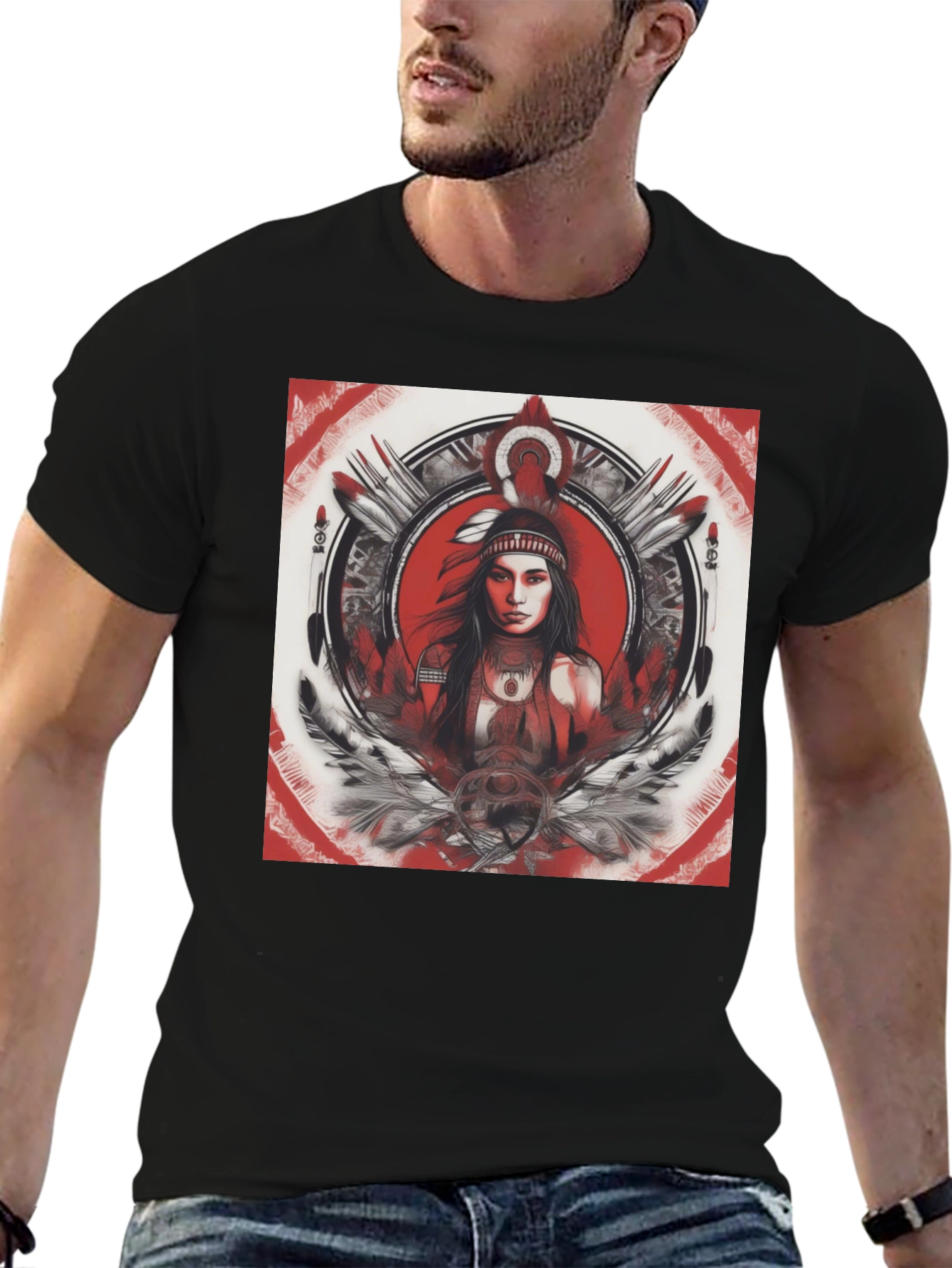 Native American Woman Graphic T-Shirt