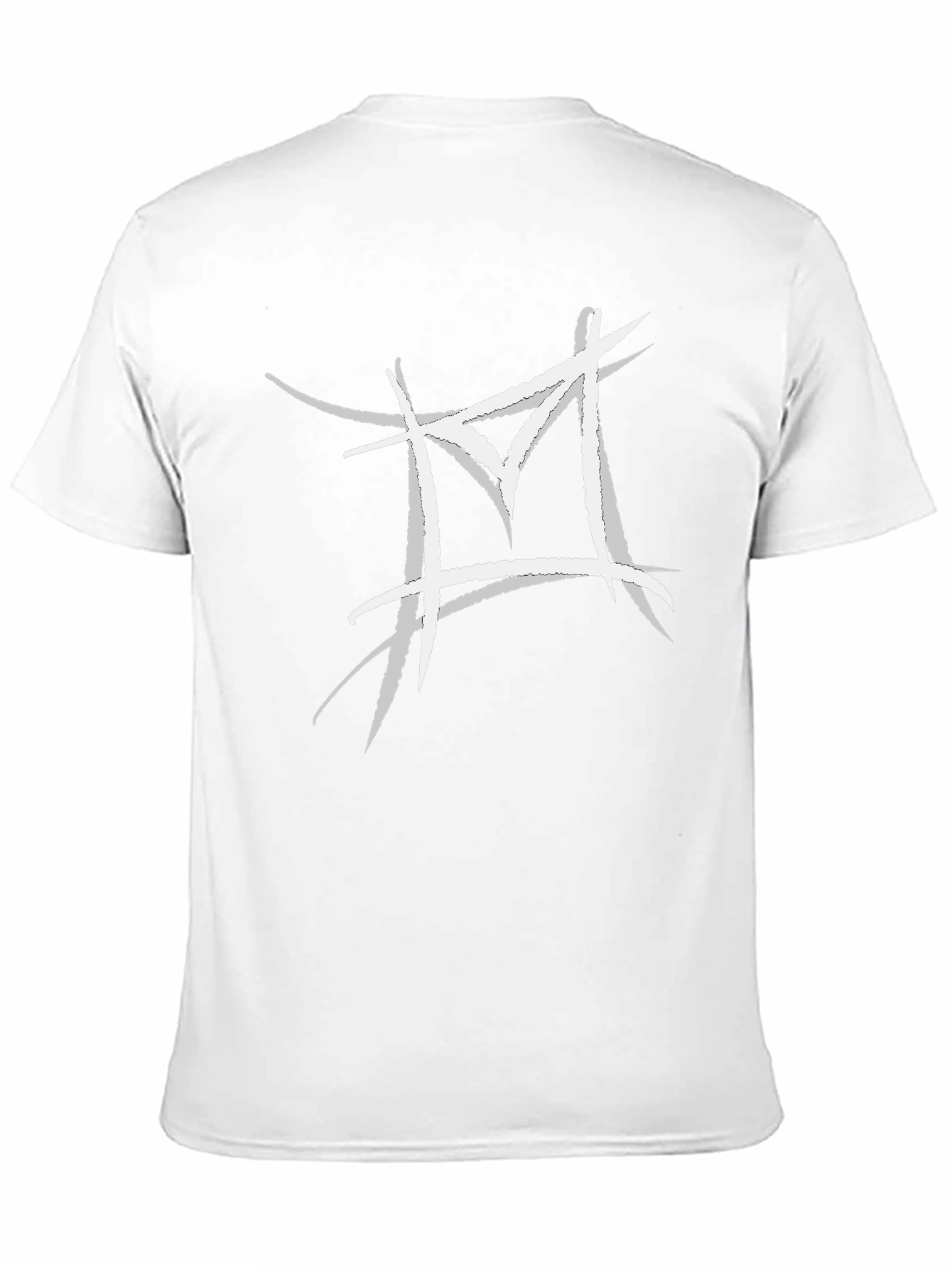 Abstract White Logo Black T-Shirt