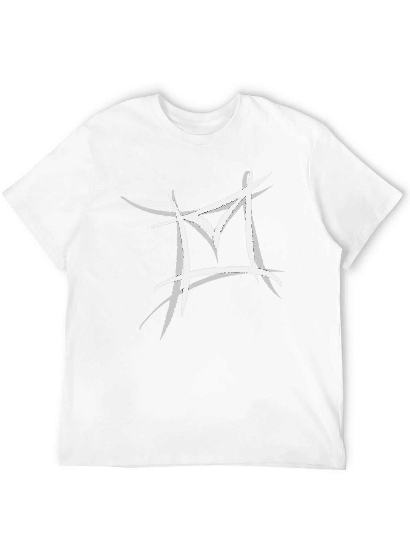 Abstract White Logo Black T-Shirt