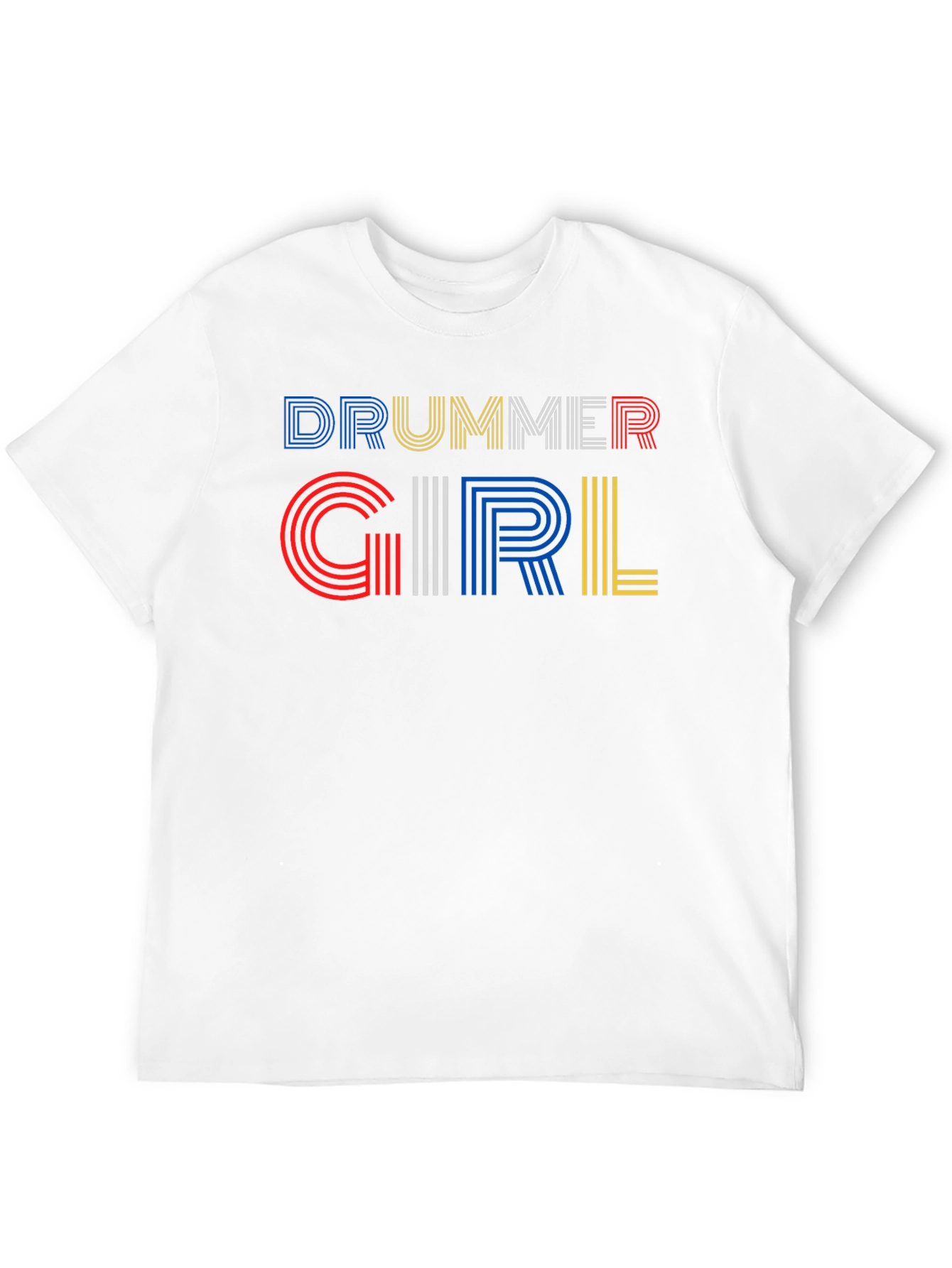 Drummer Girl Graphic Tee - Black Cotton T-Shirt