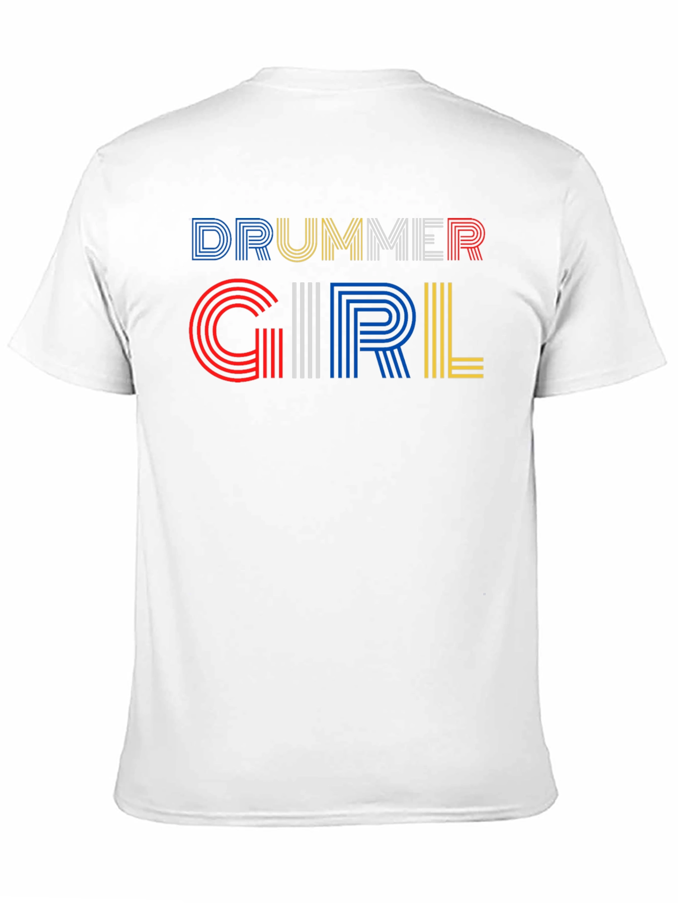 Drummer Girl Graphic Tee - Black Cotton T-Shirt