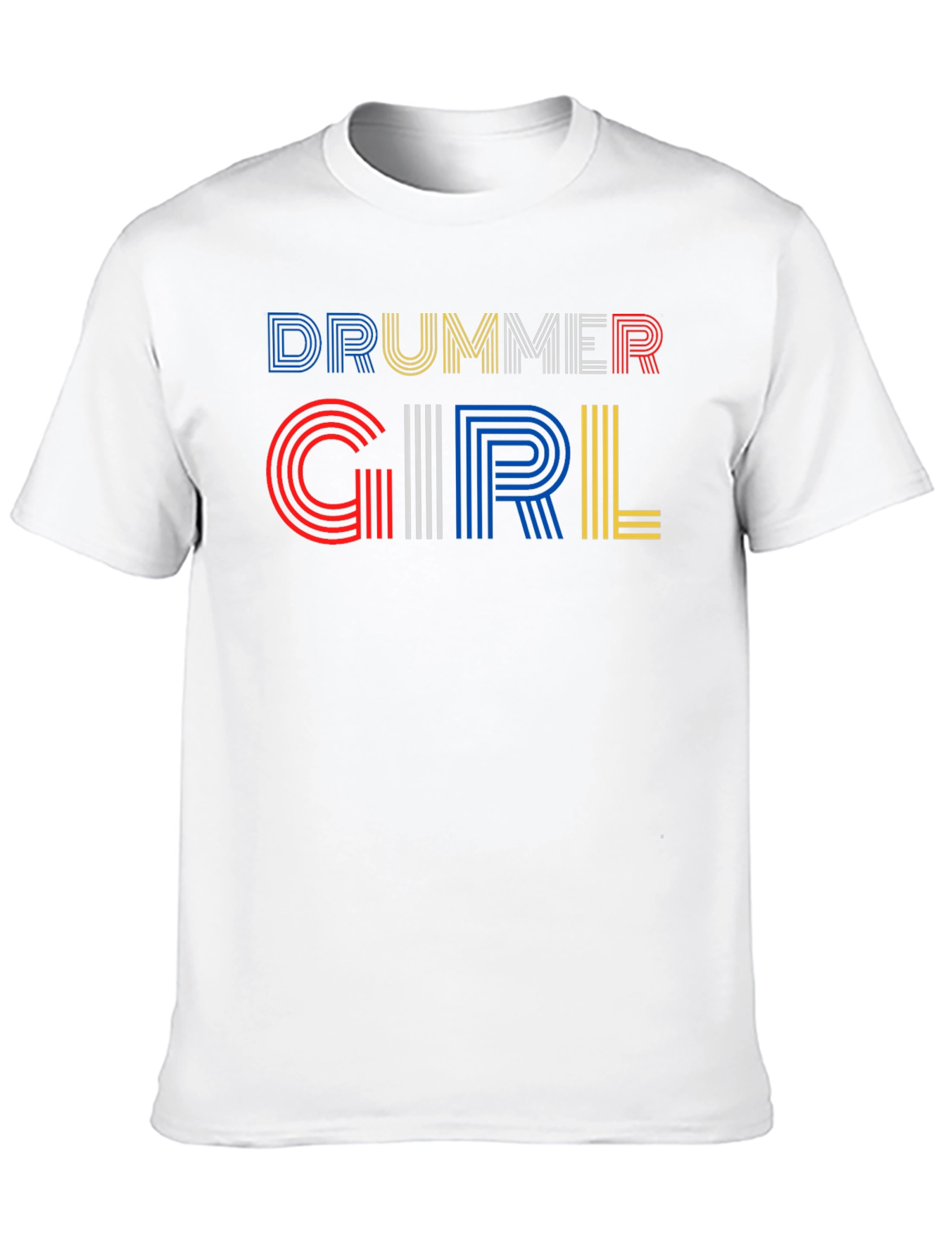 Drummer Girl Graphic Tee - Black Cotton T-Shirt