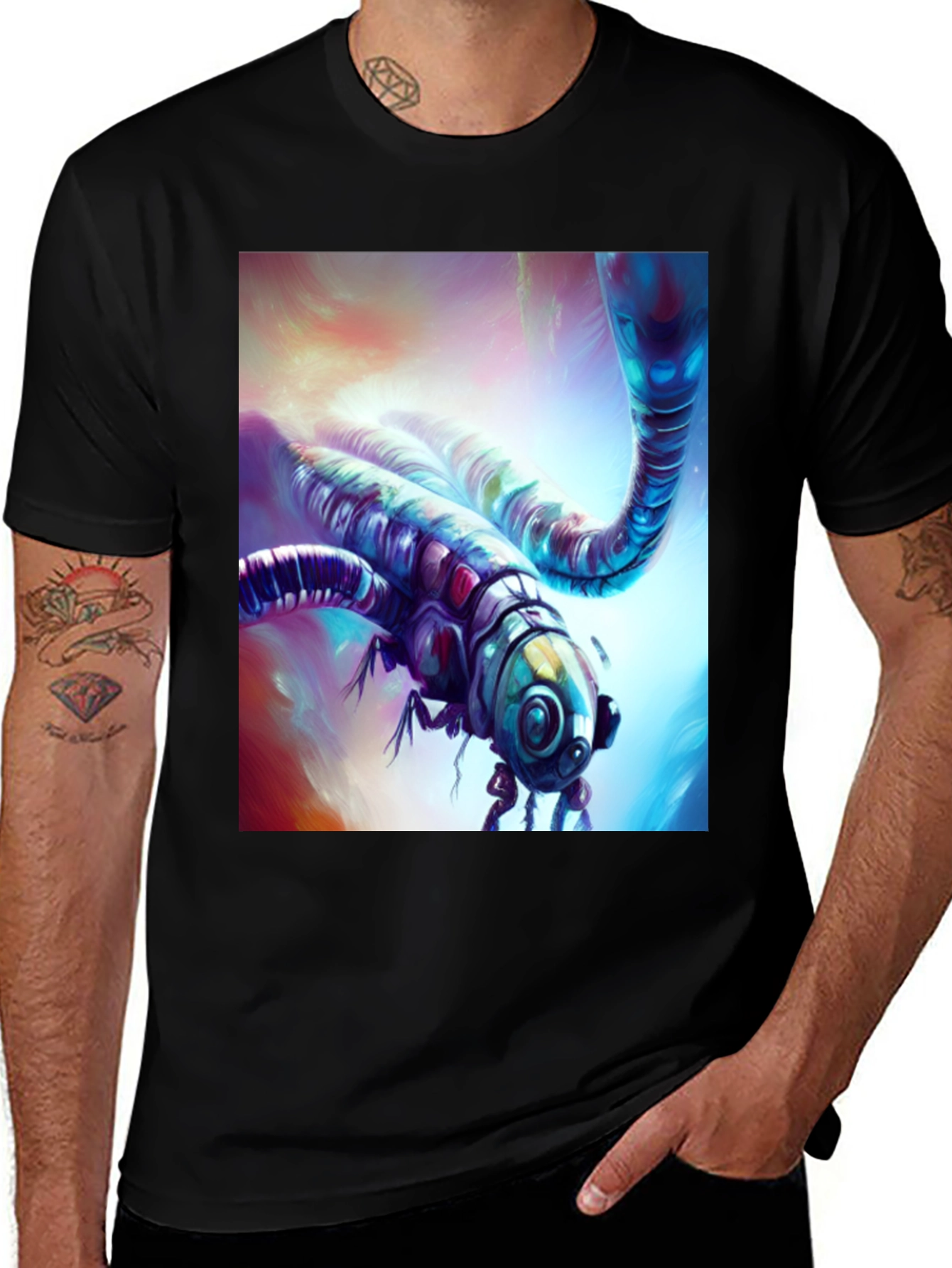 Abstract Insect Graphic Tee - Unique Art Shirt