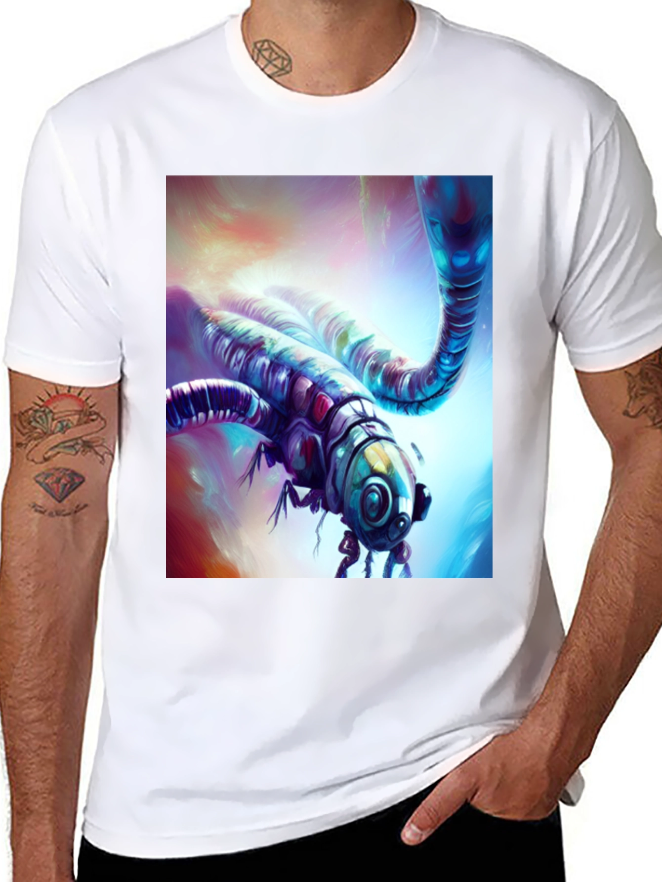 Abstract Insect Graphic Tee - Unique Art Shirt