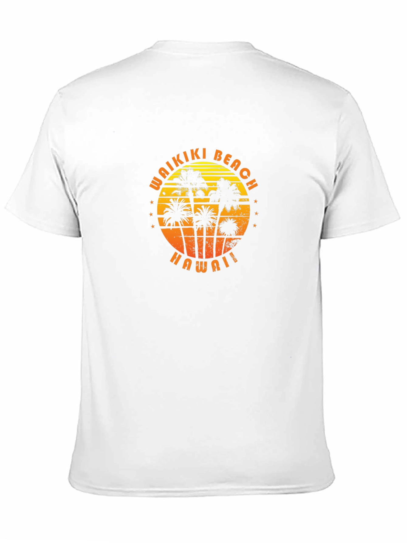 Waikiki Beach Hawaii Palm Tree Graphic T-Shirt