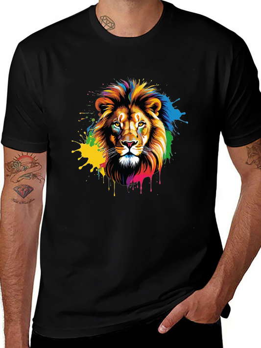 Colorful Lion Graphic Print Tee