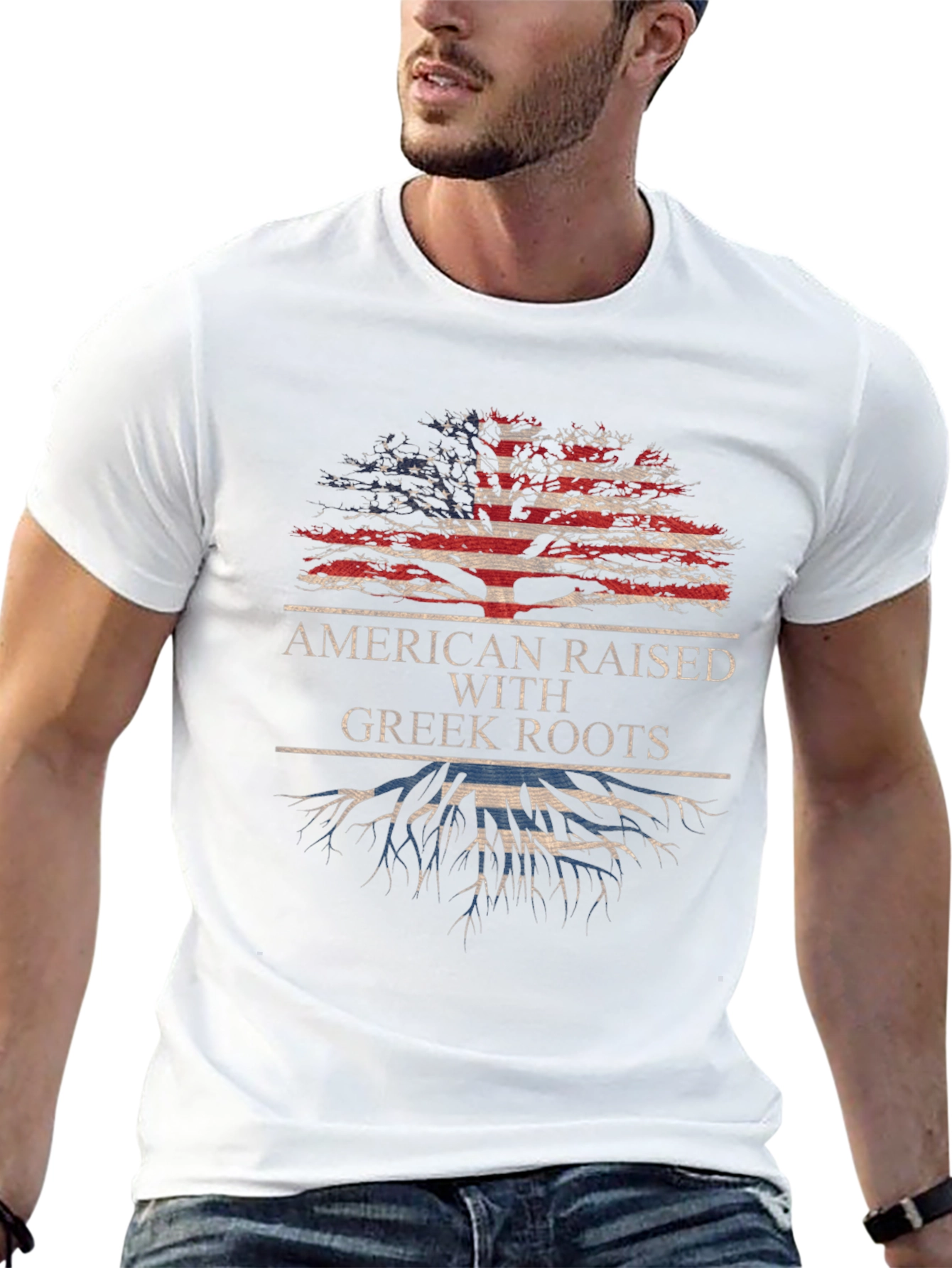American Raised with Greek Roots Tee