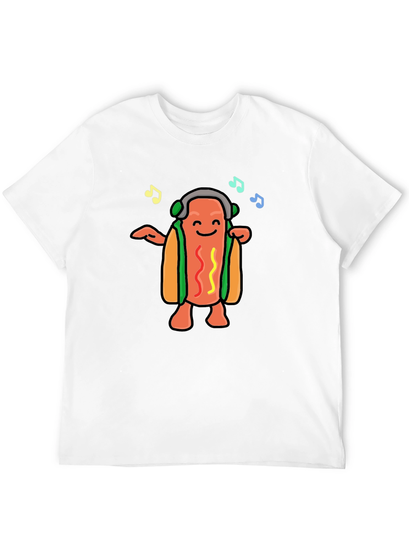 Dancing Hotdog Graphic T-Shirt - Music Lover Tee