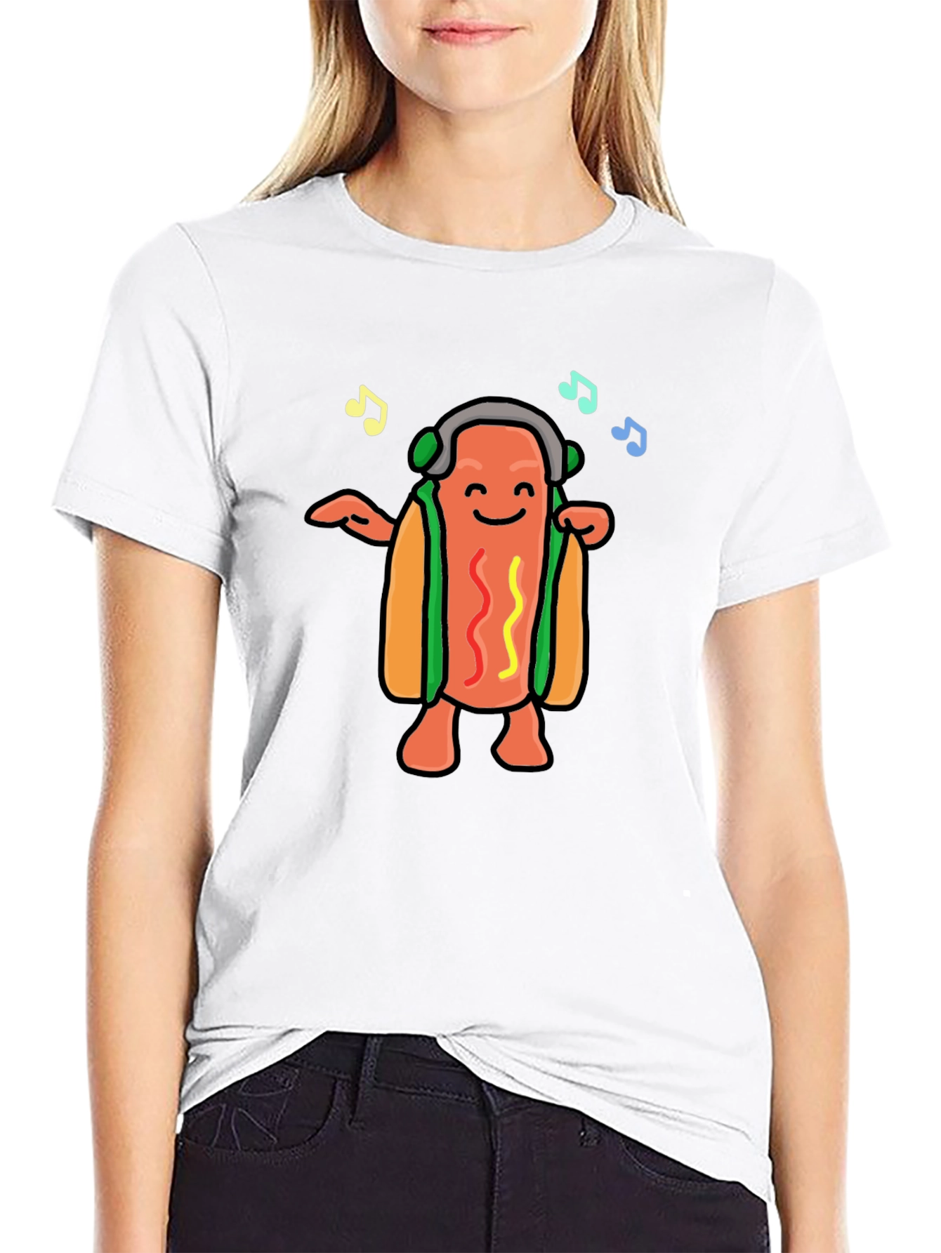 Dancing Hotdog Graphic T-Shirt - Music Lover Tee