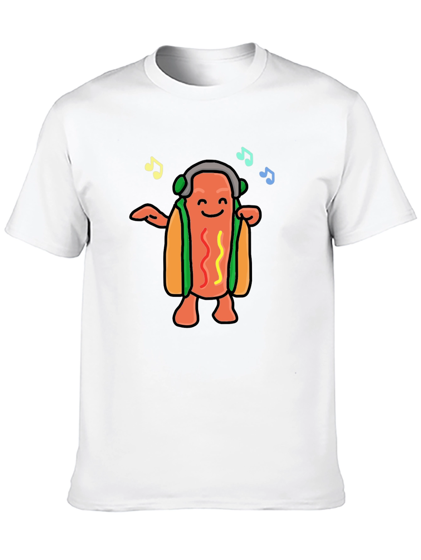 Dancing Hotdog Graphic T-Shirt - Music Lover Tee