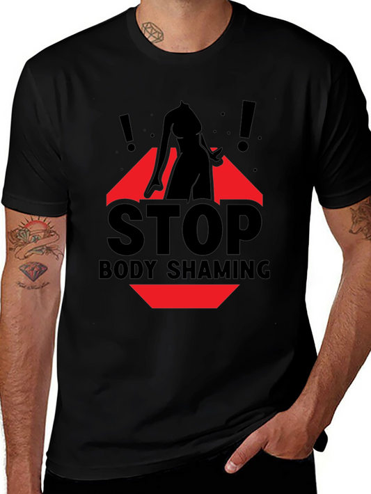 Stop Body Shaming Graphic Tee - Black
