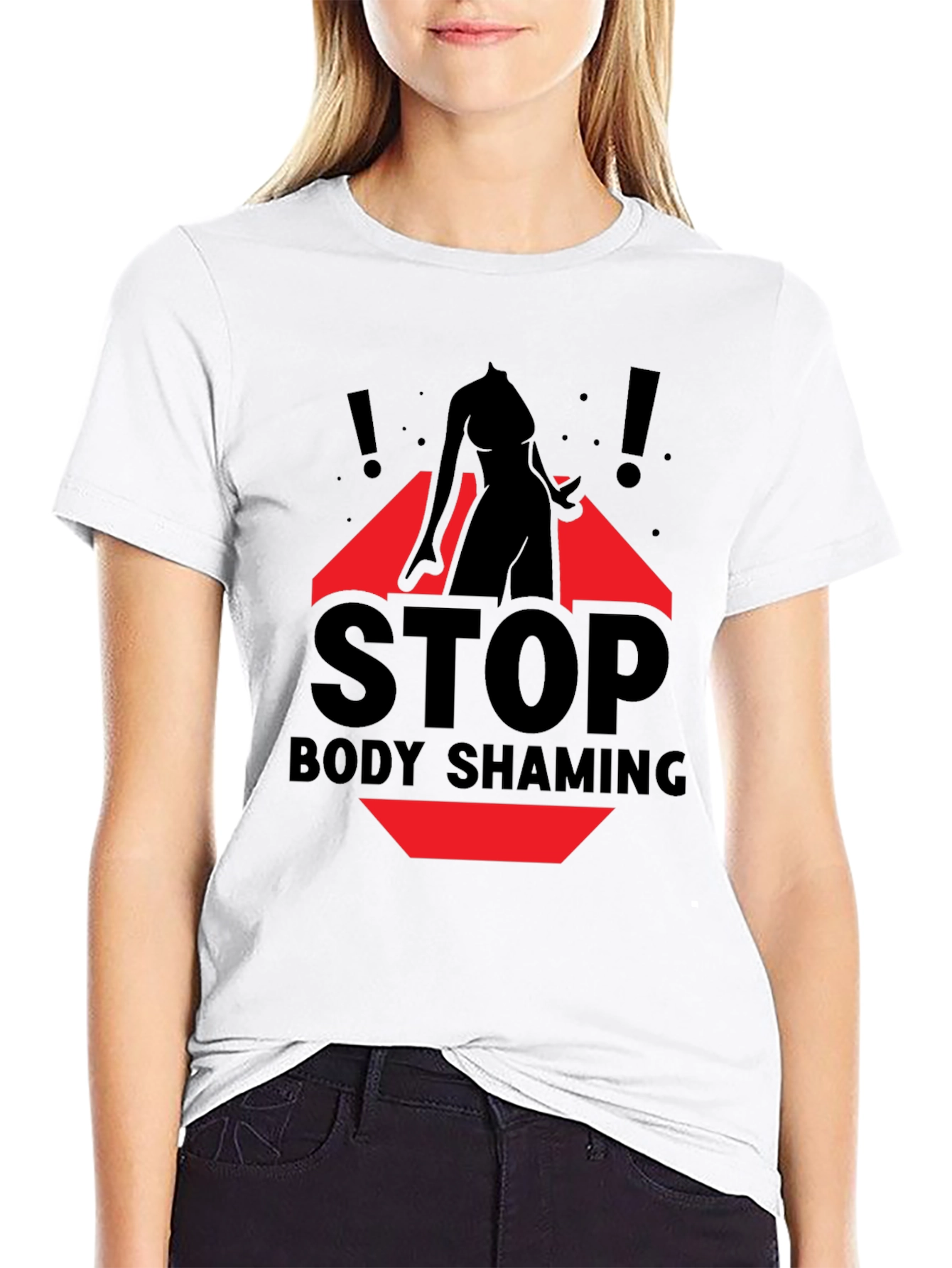 Stop Body Shaming Graphic Tee - Black