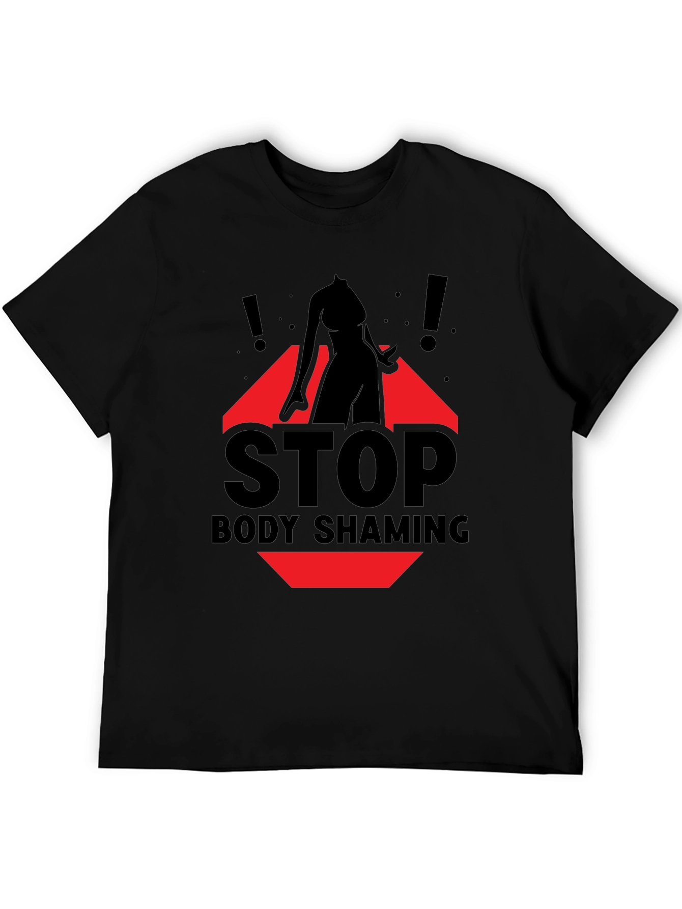 Stop Body Shaming Graphic Tee - Black