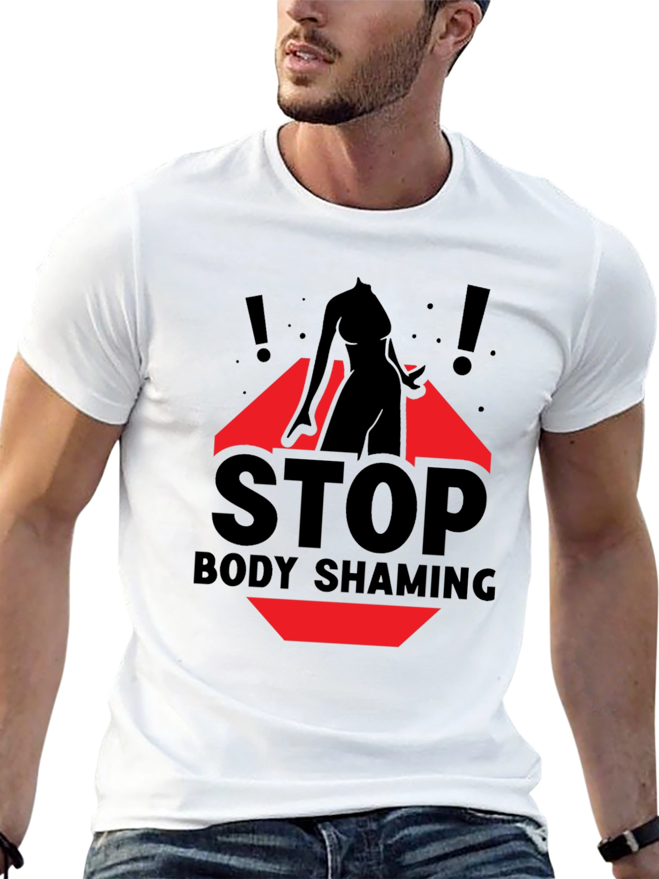 Stop Body Shaming Graphic Tee - Black