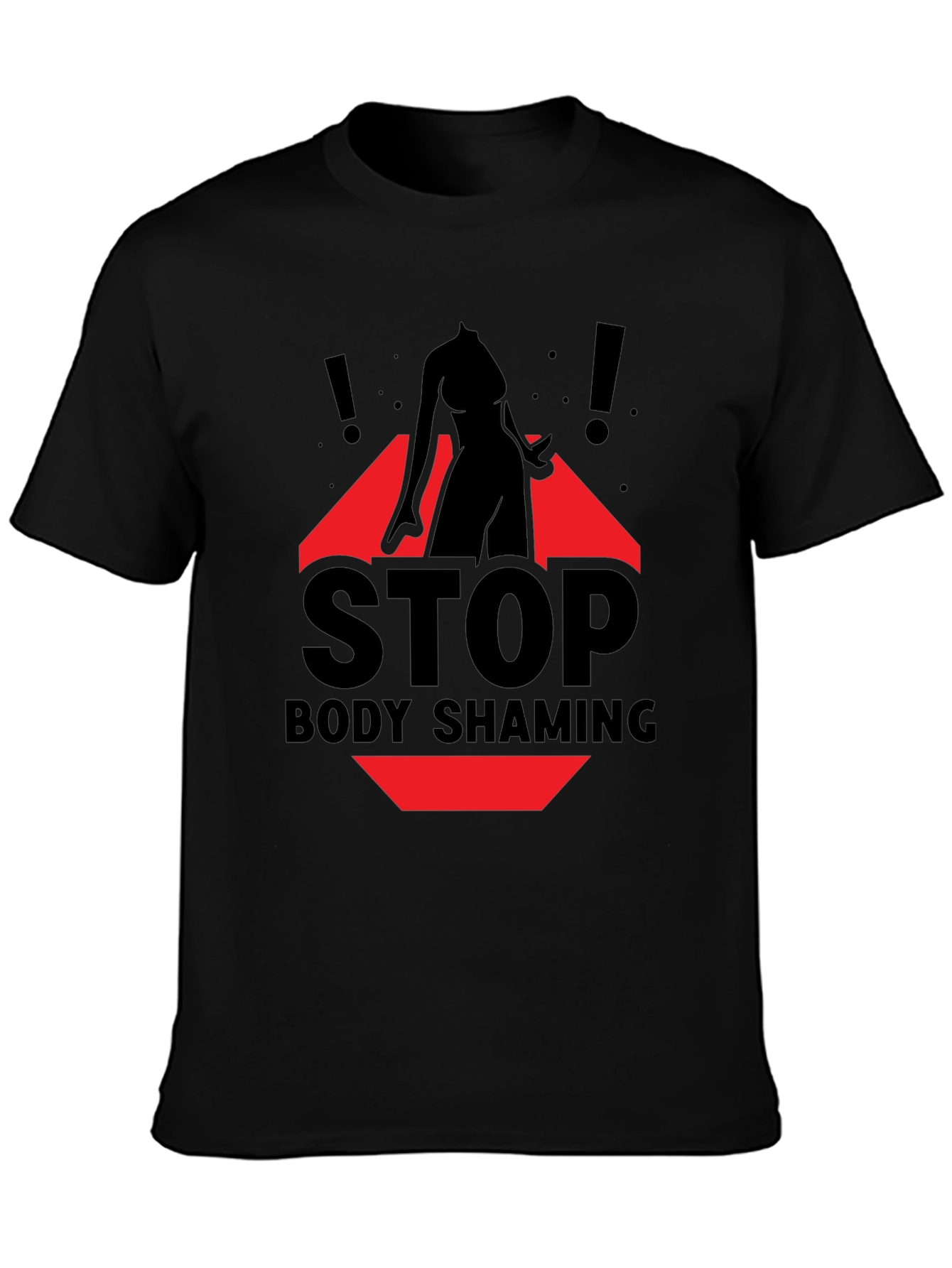 Stop Body Shaming Graphic Tee - Black