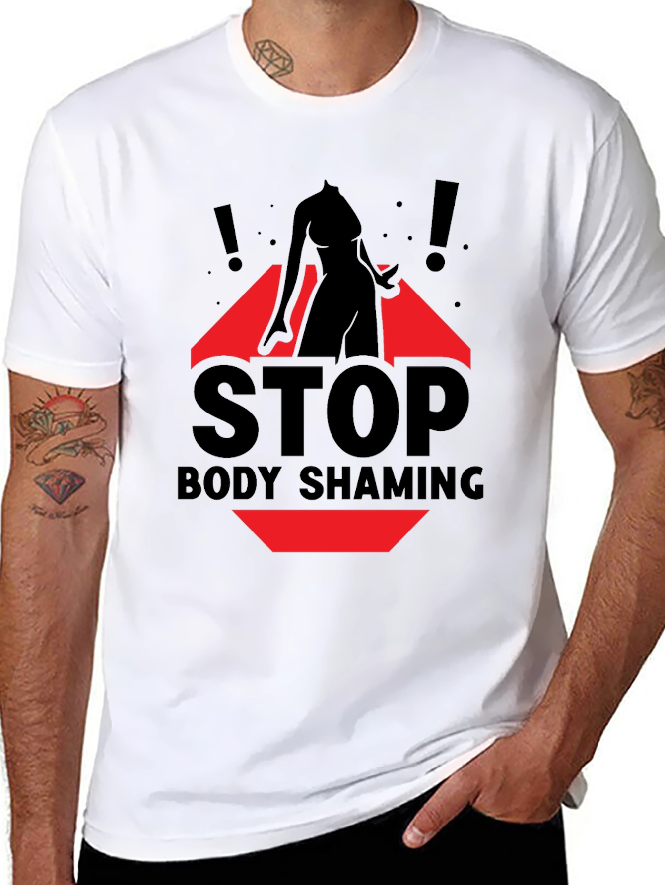 Stop Body Shaming Graphic Tee - Black