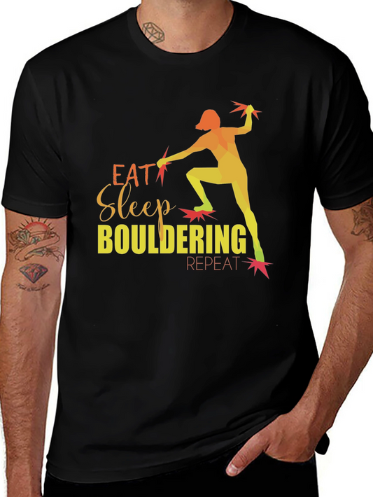 Eat Sleep Bouldering Repeat Graphic T-Shirt