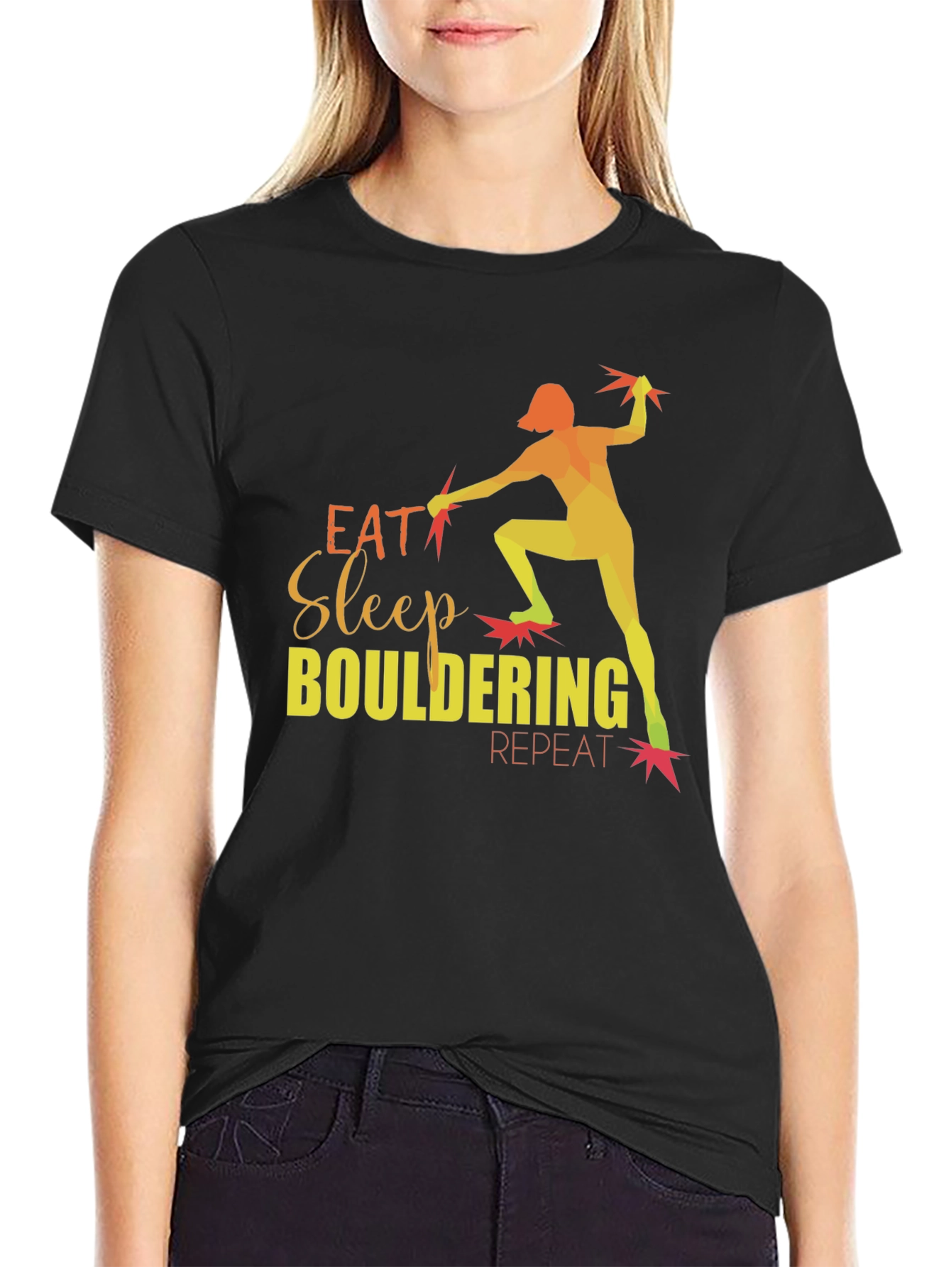 Eat Sleep Bouldering Repeat Graphic T-Shirt