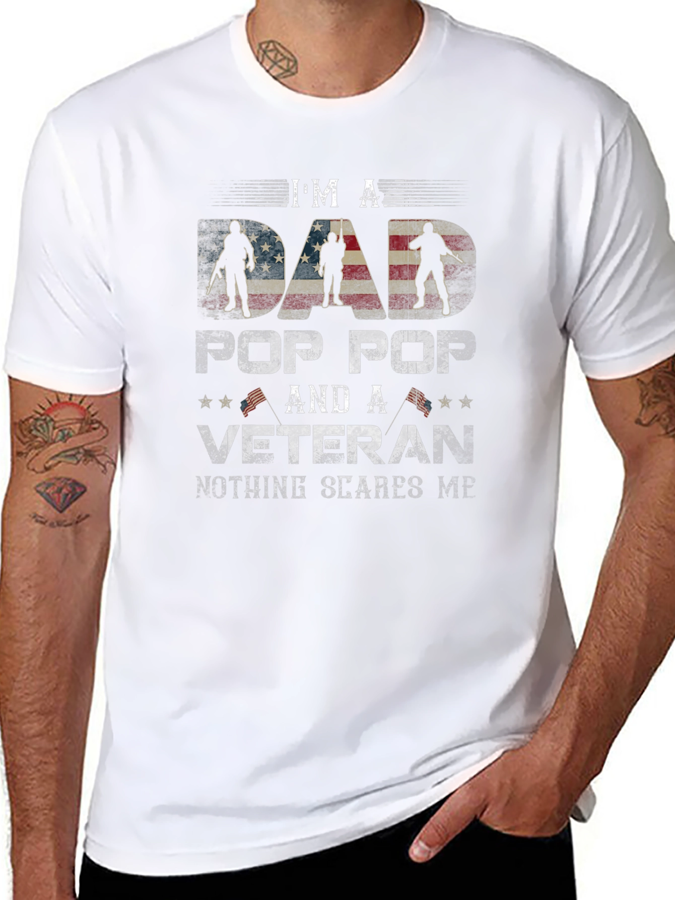 Im a Dad Pop Pop and a Veteran T-Shirt