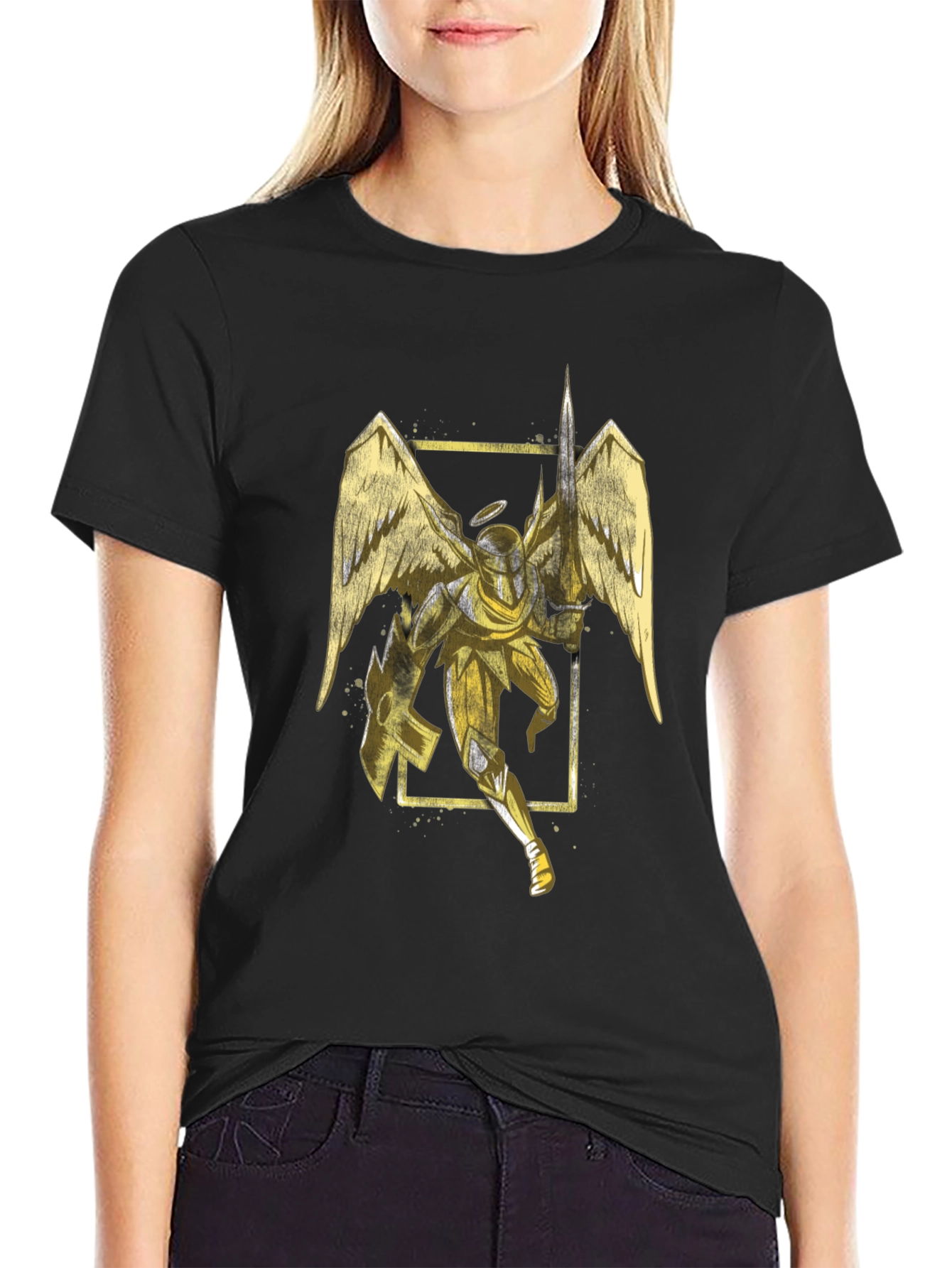 Angel Knight Graphic Tee - Black T-Shirt