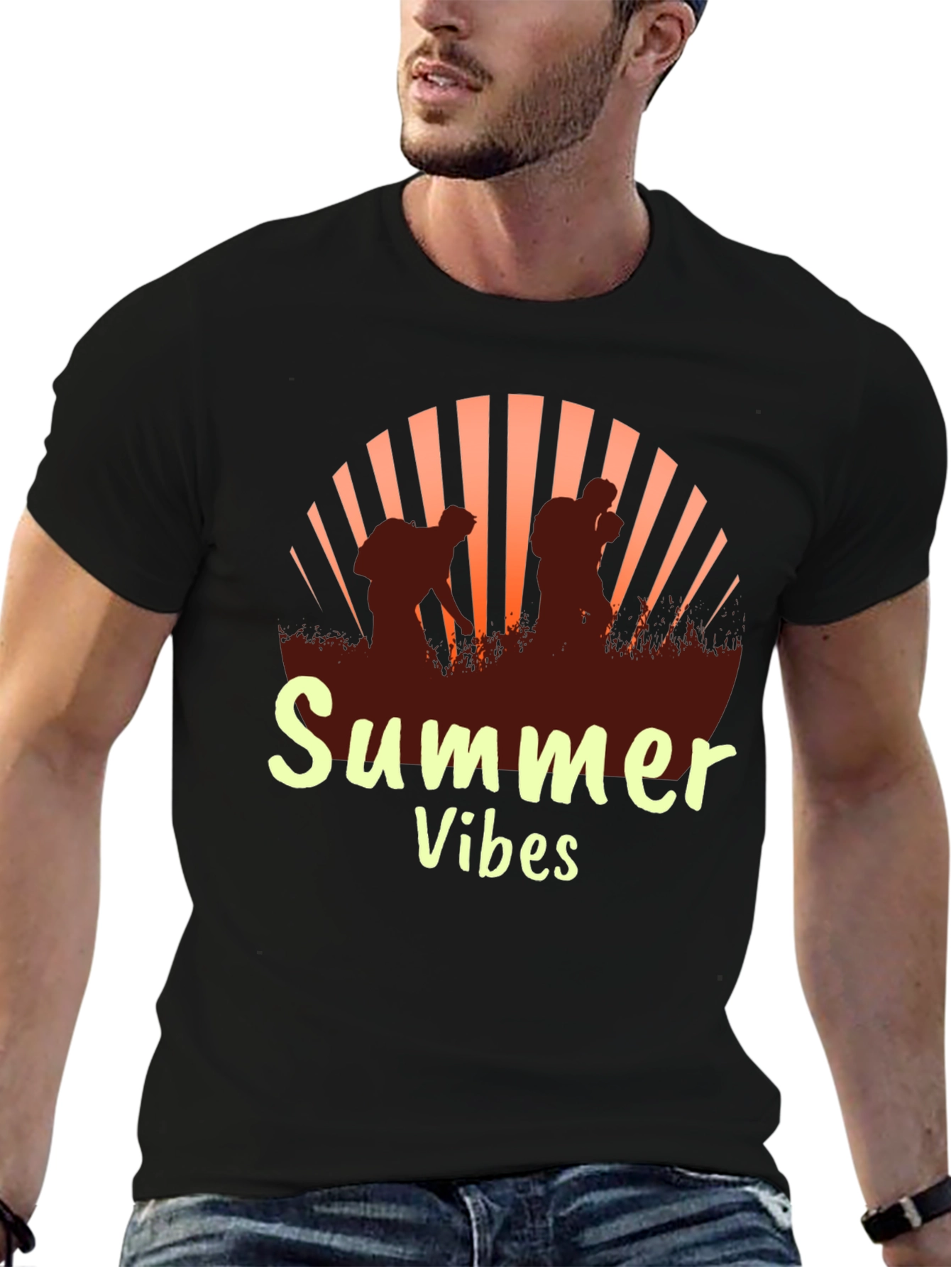Summer Vibes Graphic Tee - Black T-Shirt