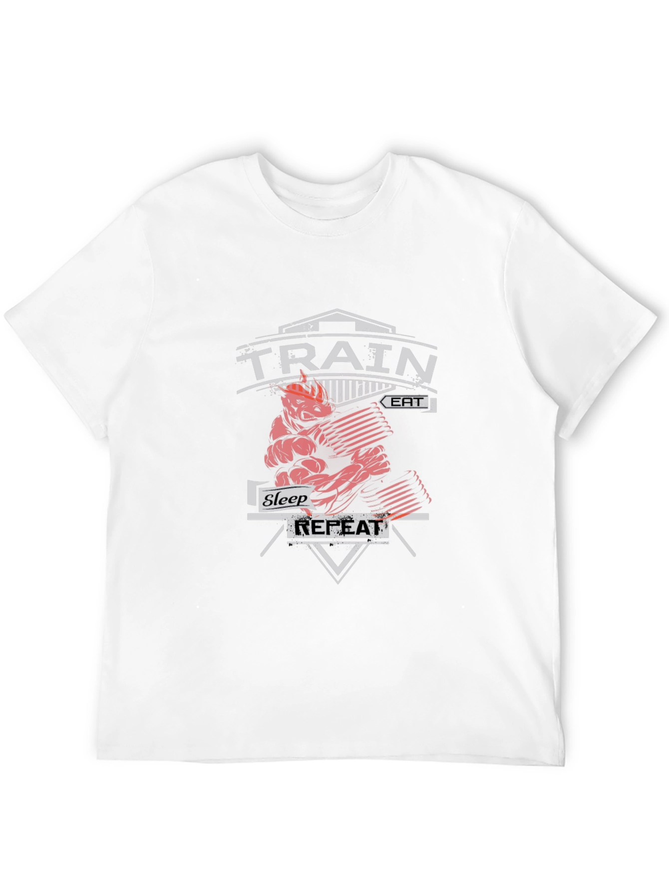 Train Eat Sleep Repeat Gym Workout Black T-Shirt