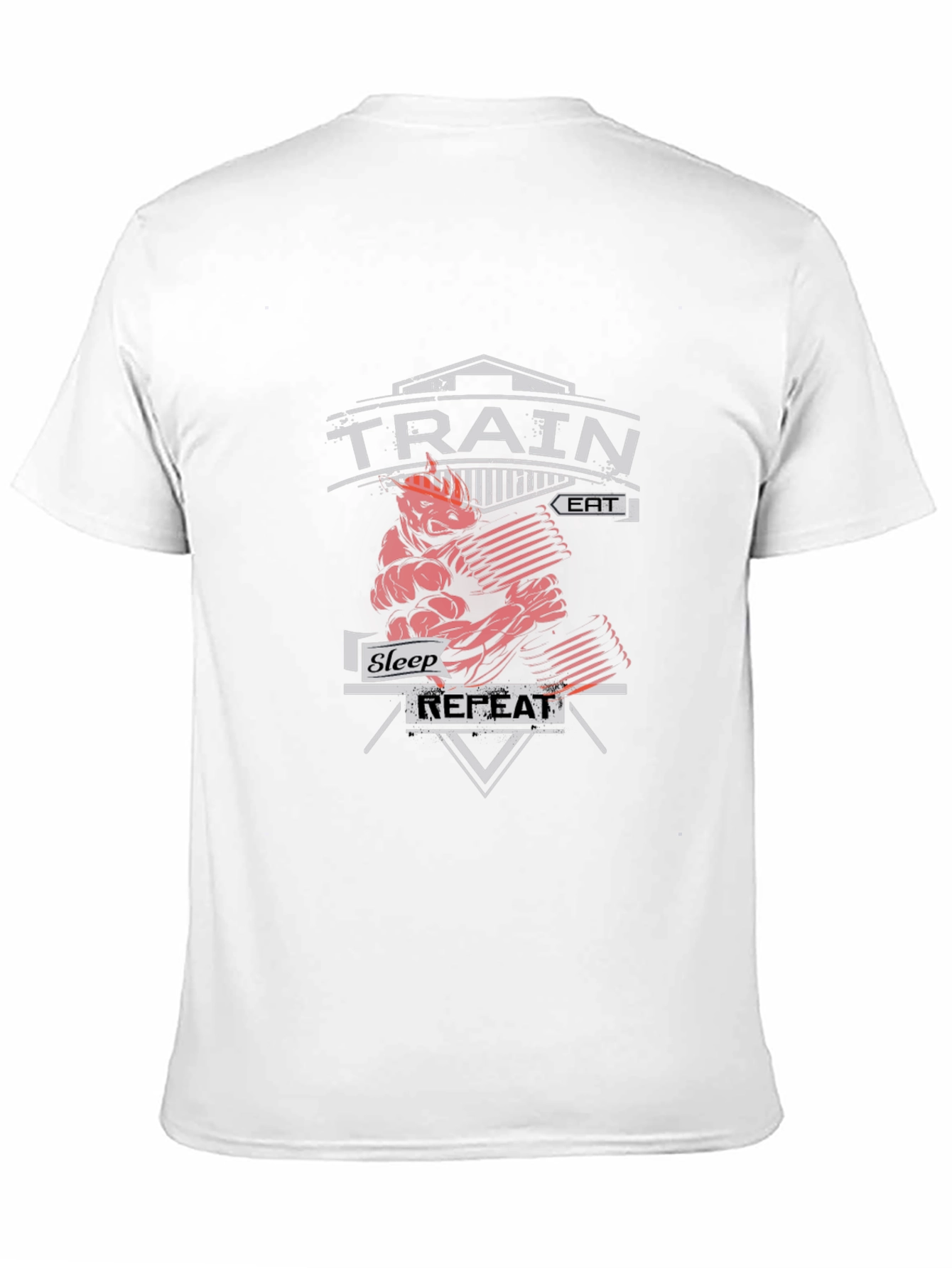 Train Eat Sleep Repeat Gym Workout Black T-Shirt