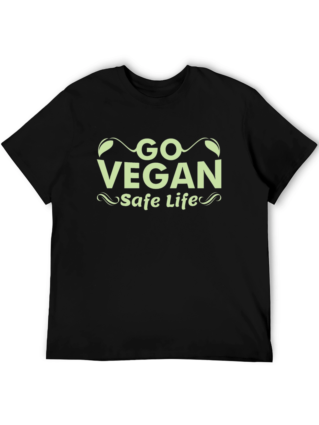 Go Vegan Safe Life Black T-Shirt