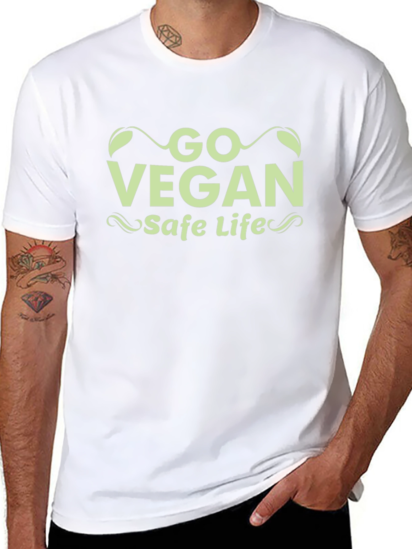 Go Vegan Safe Life Black T-Shirt