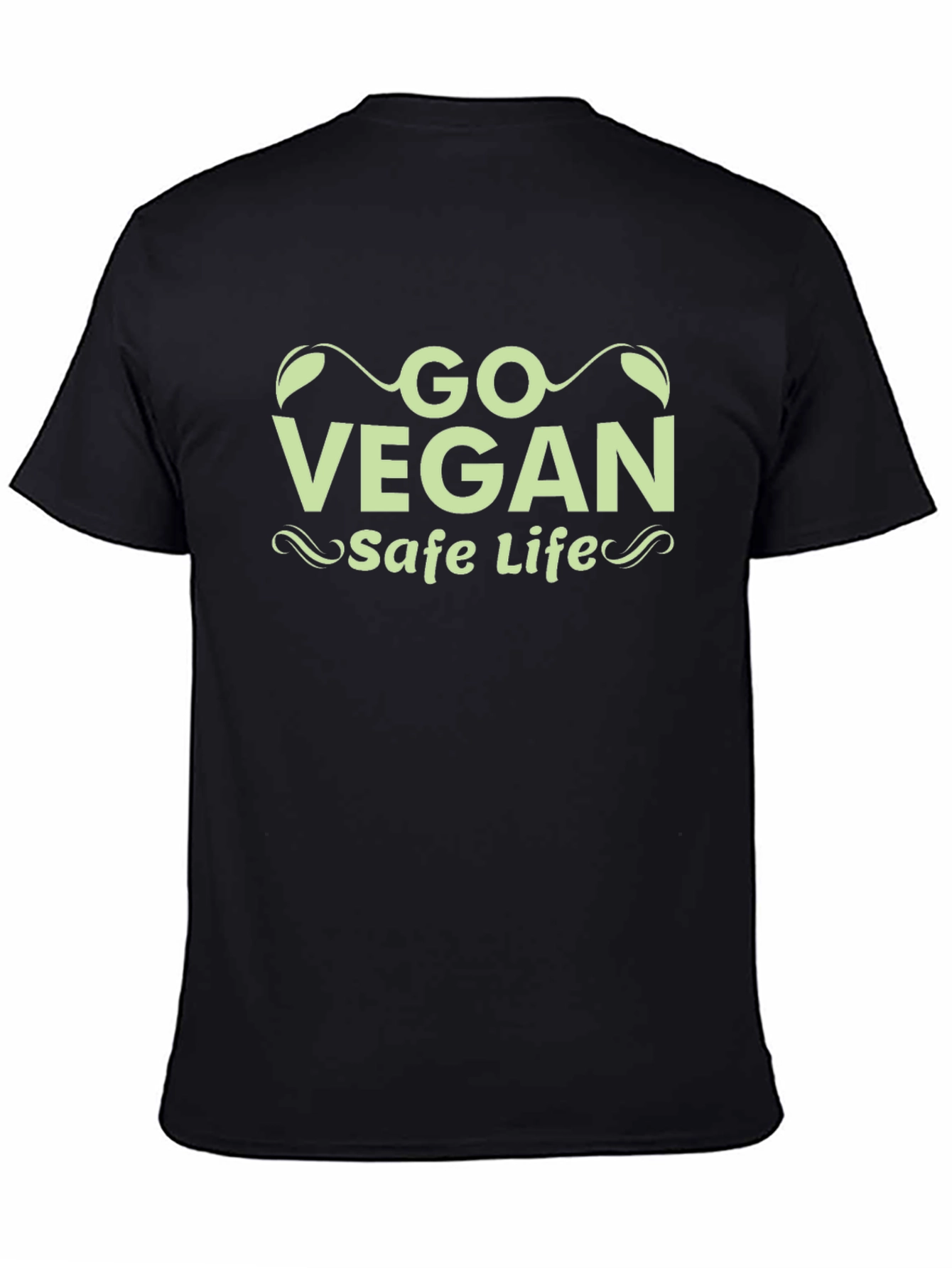 Go Vegan Safe Life Black T-Shirt