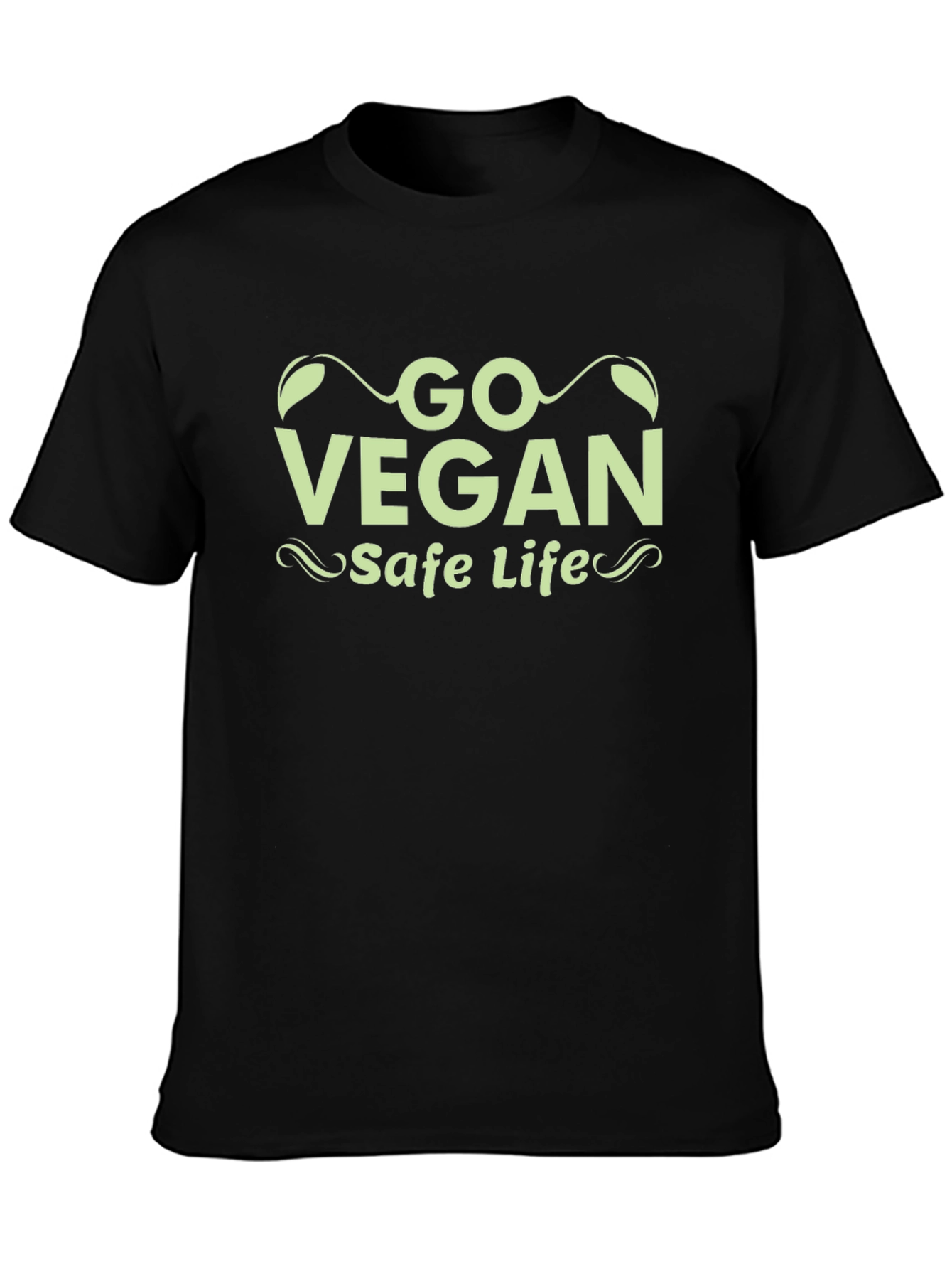 Go Vegan Safe Life Black T-Shirt