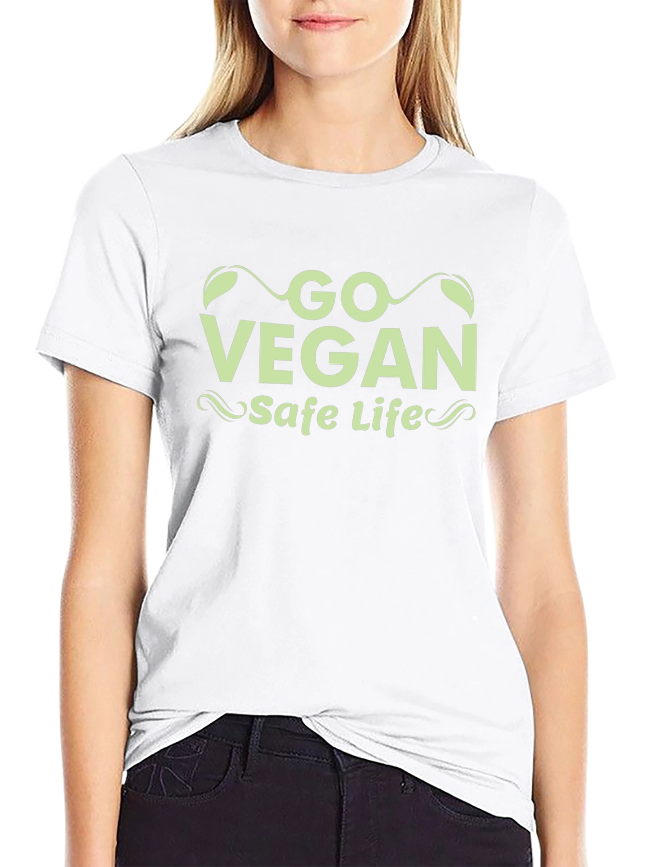 Go Vegan Safe Life Black T-Shirt