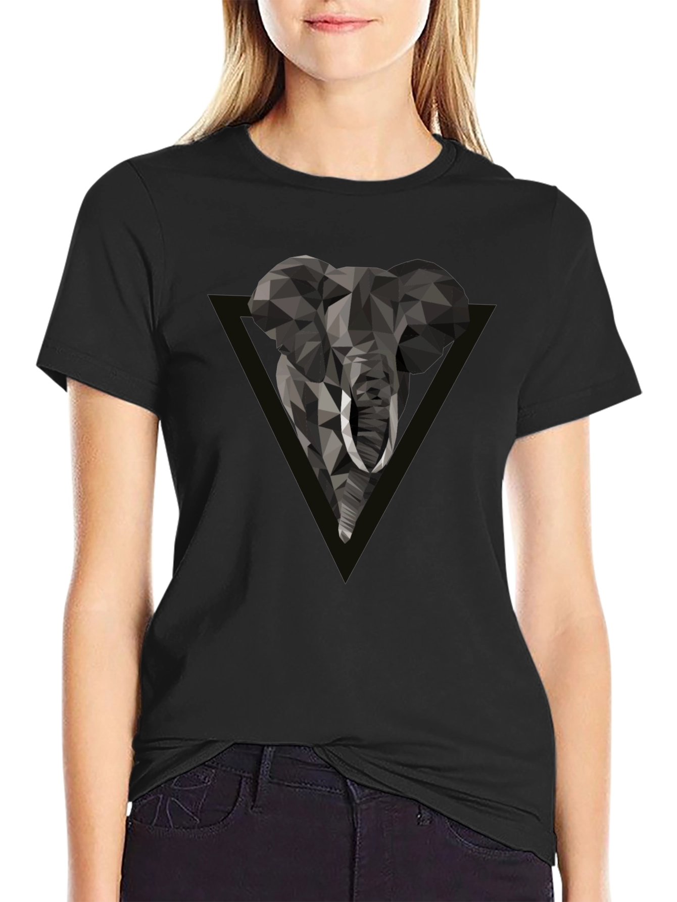 Geometric Elephant Tee - Modern Graphic Print
