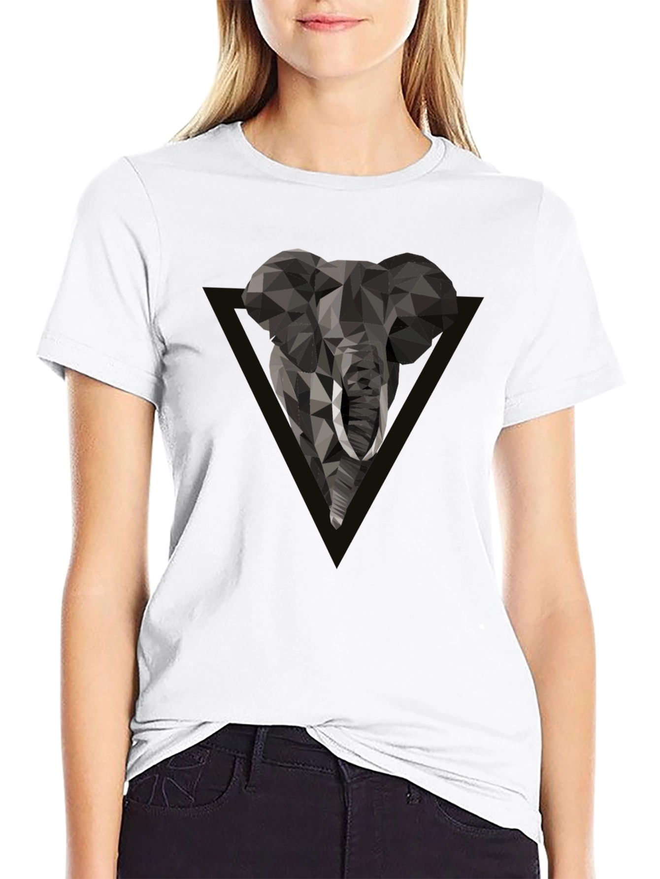 Geometric Elephant Tee - Modern Graphic Print