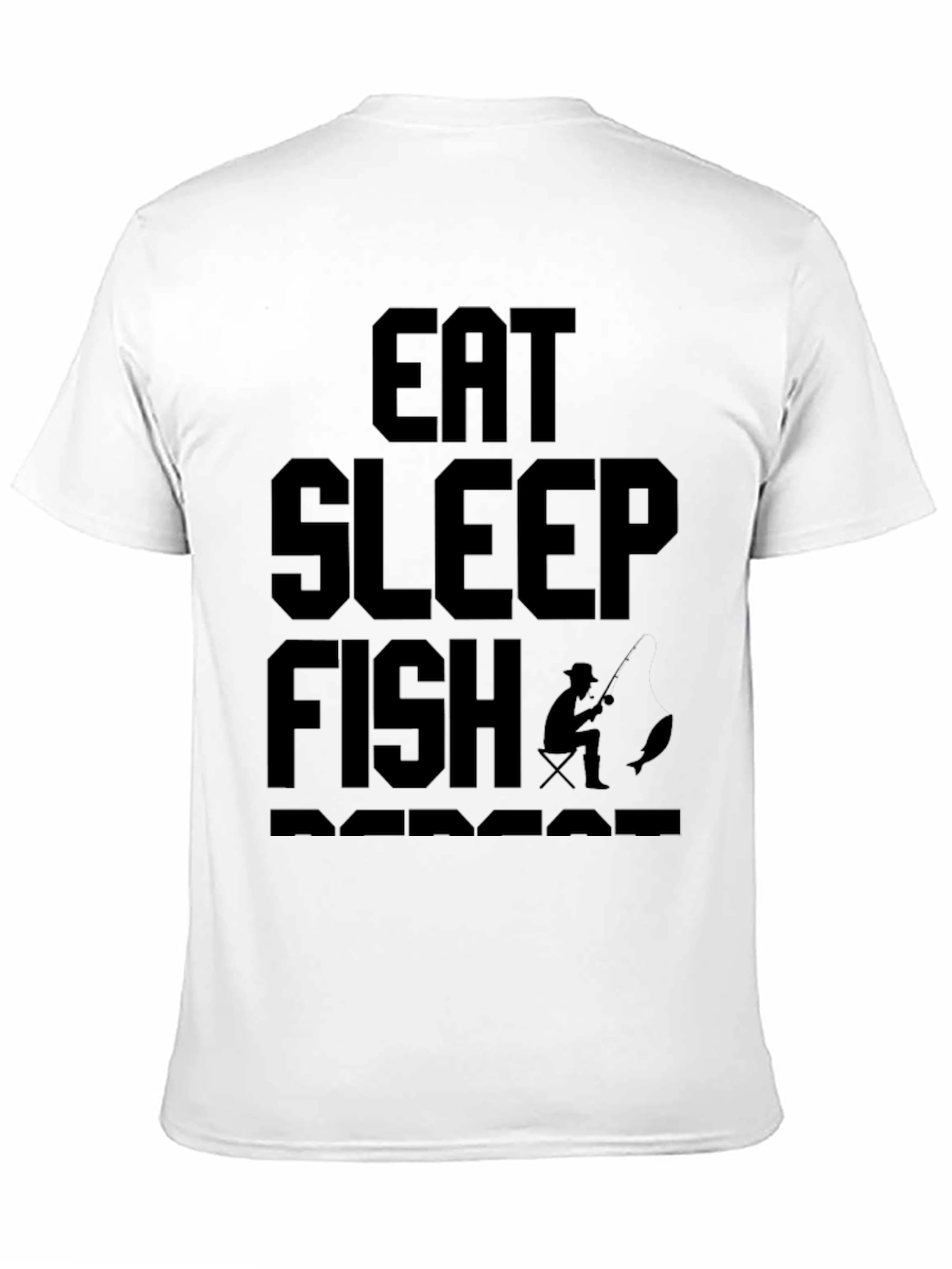 Eat Sleep Fish Repeat Mens Black Graphic T-Shirt
