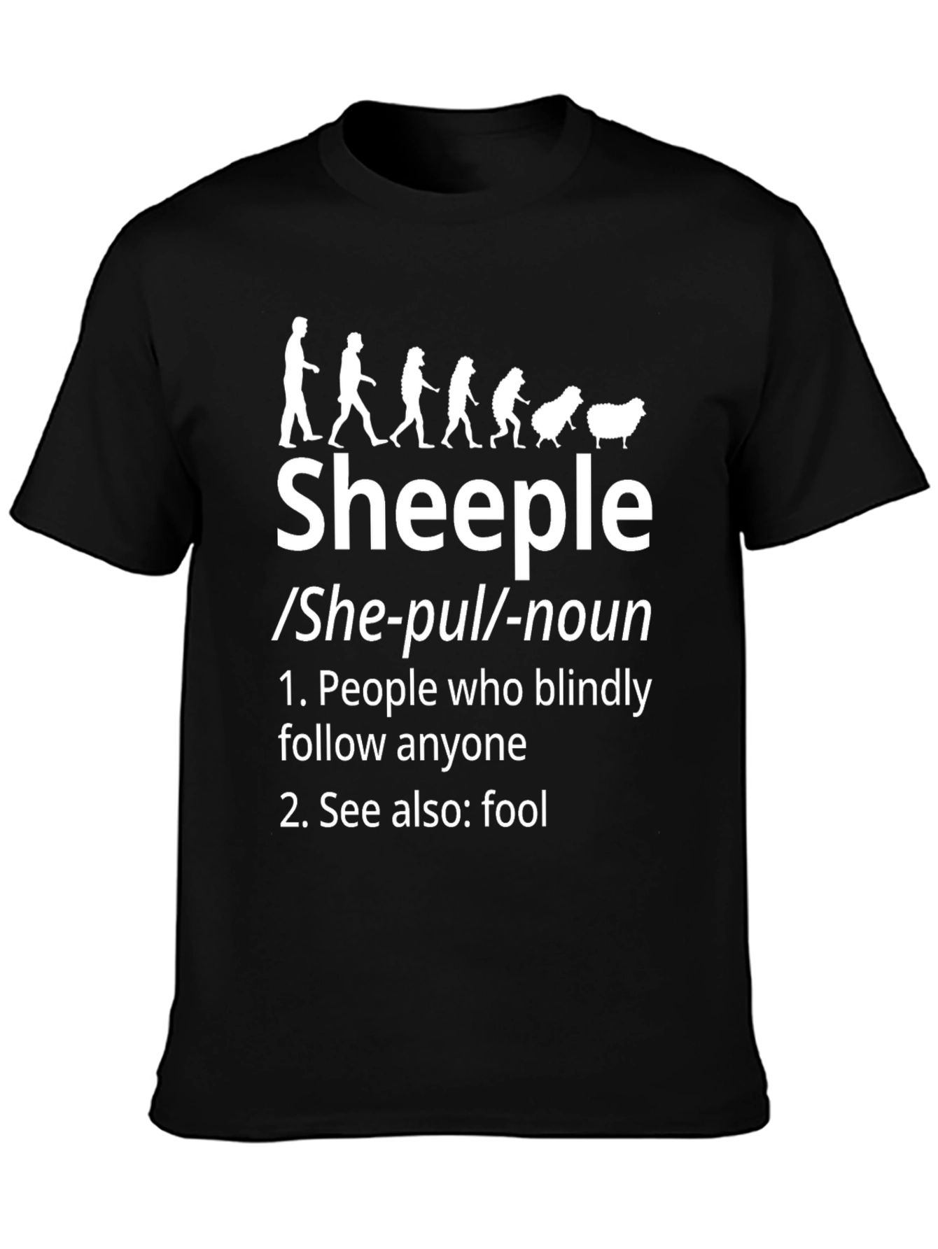 Sheeple Definition Black T-Shirt