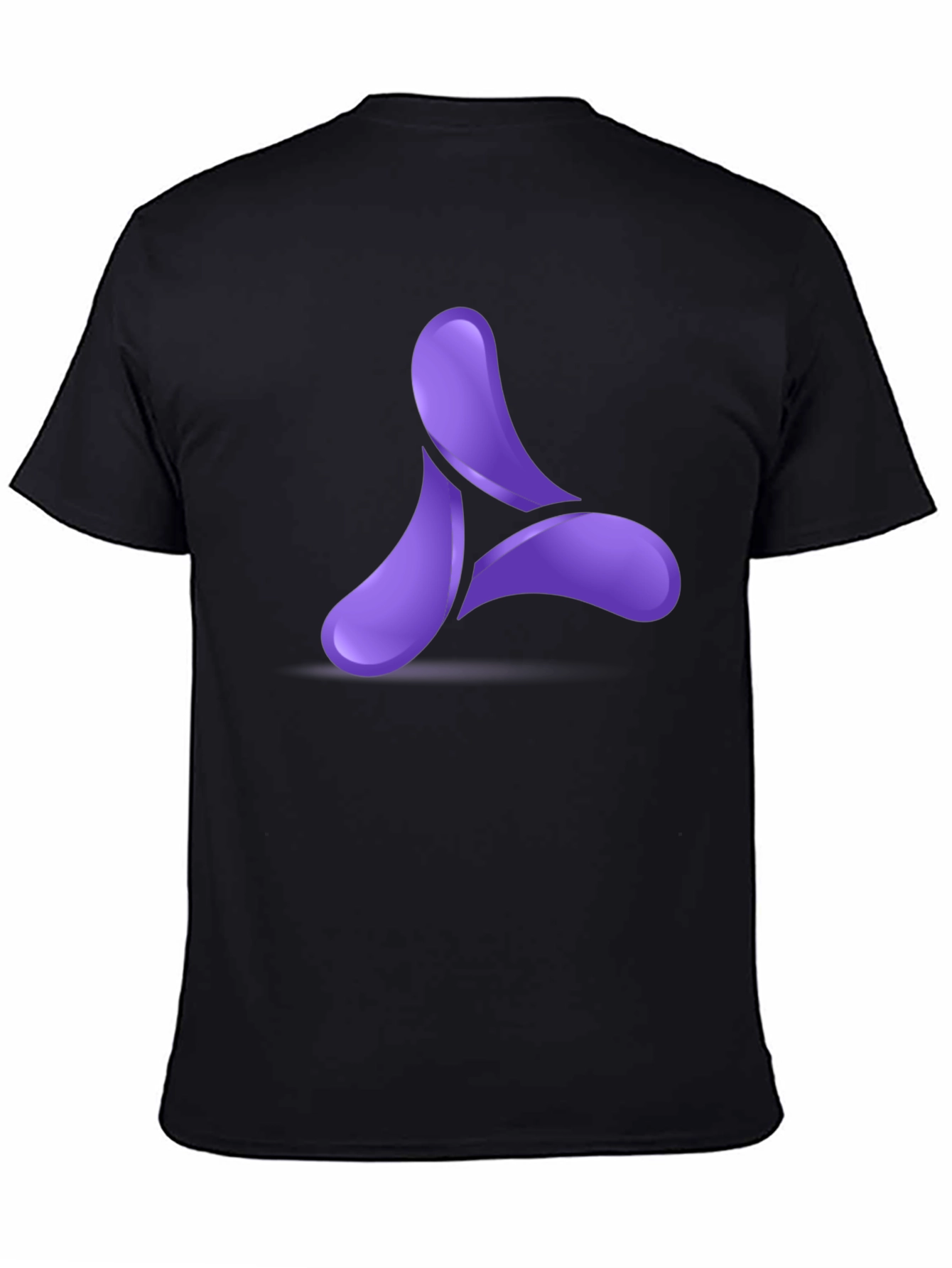 Modern Purple Logo Black T-Shirt