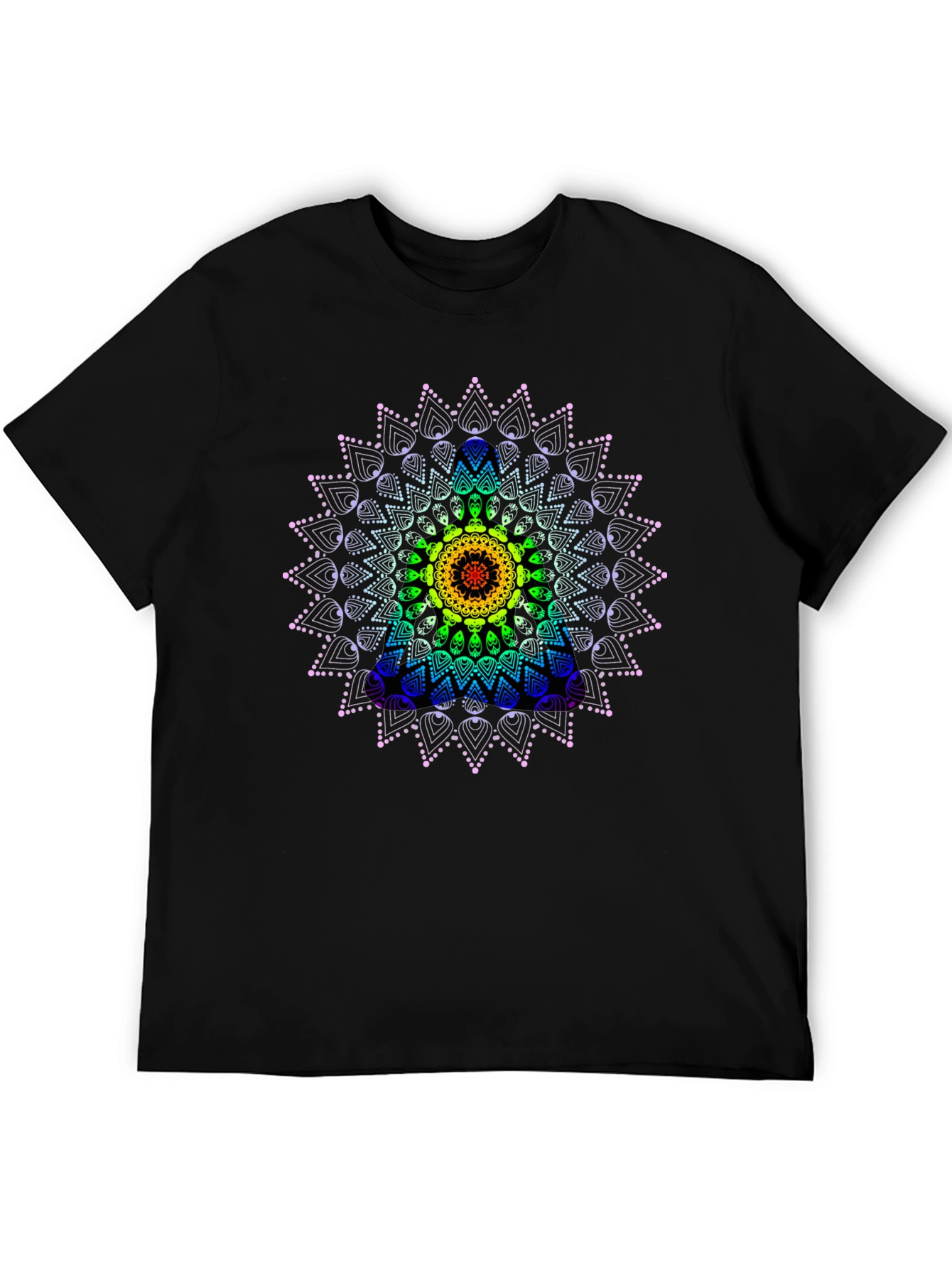 Rainbow Mandala Graphic Tee - Stylish Comfort