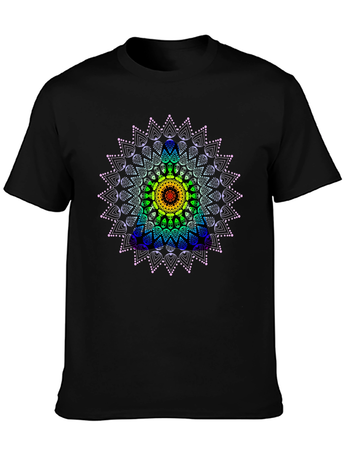 Rainbow Mandala Graphic Tee - Stylish Comfort