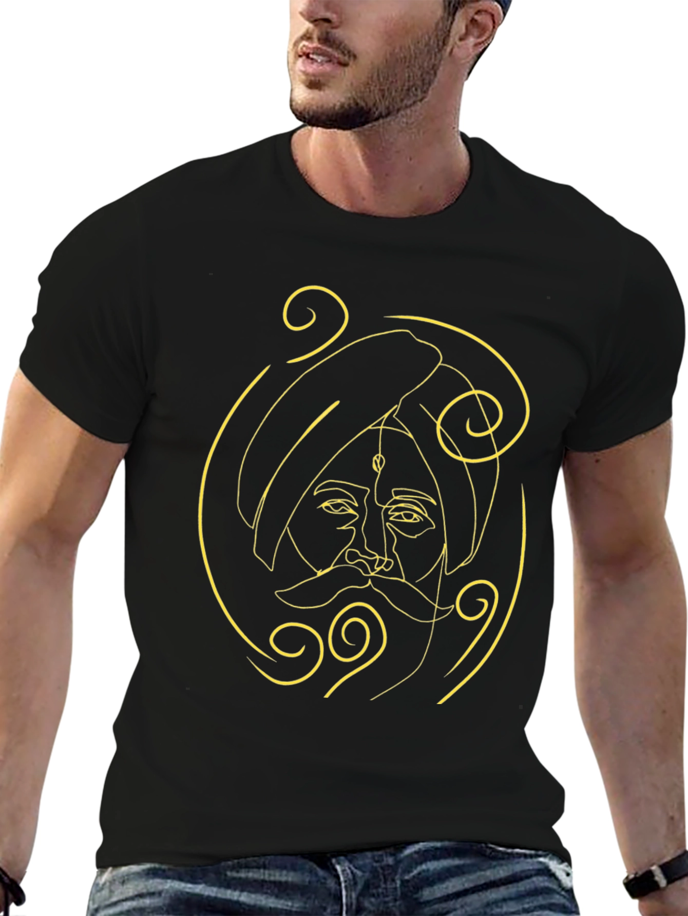 Minimalist Sikh Man Portrait T-Shirt