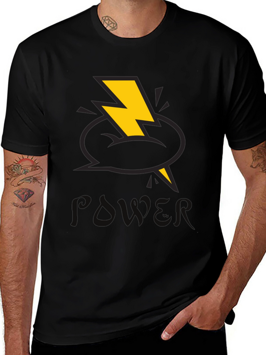 Power T-Shirt with Lightning Bolt Design