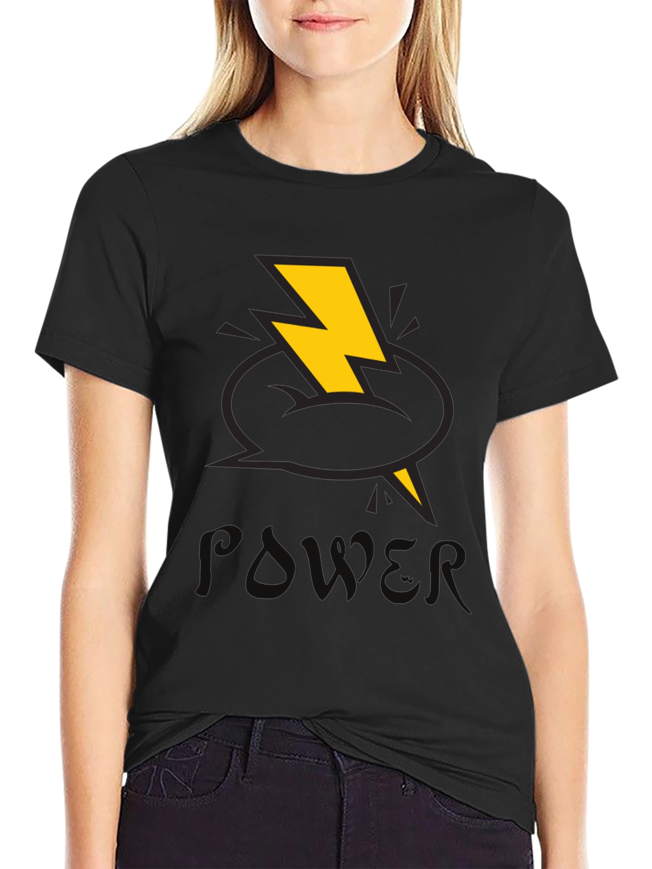 Power T-Shirt with Lightning Bolt Design