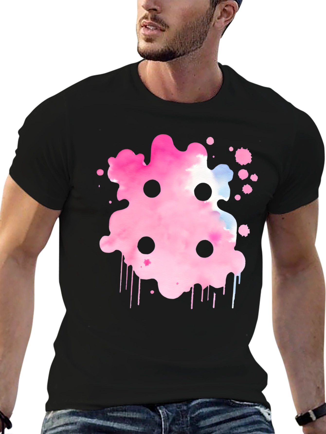 Abstract Pink Ink Splatter T-Shirt