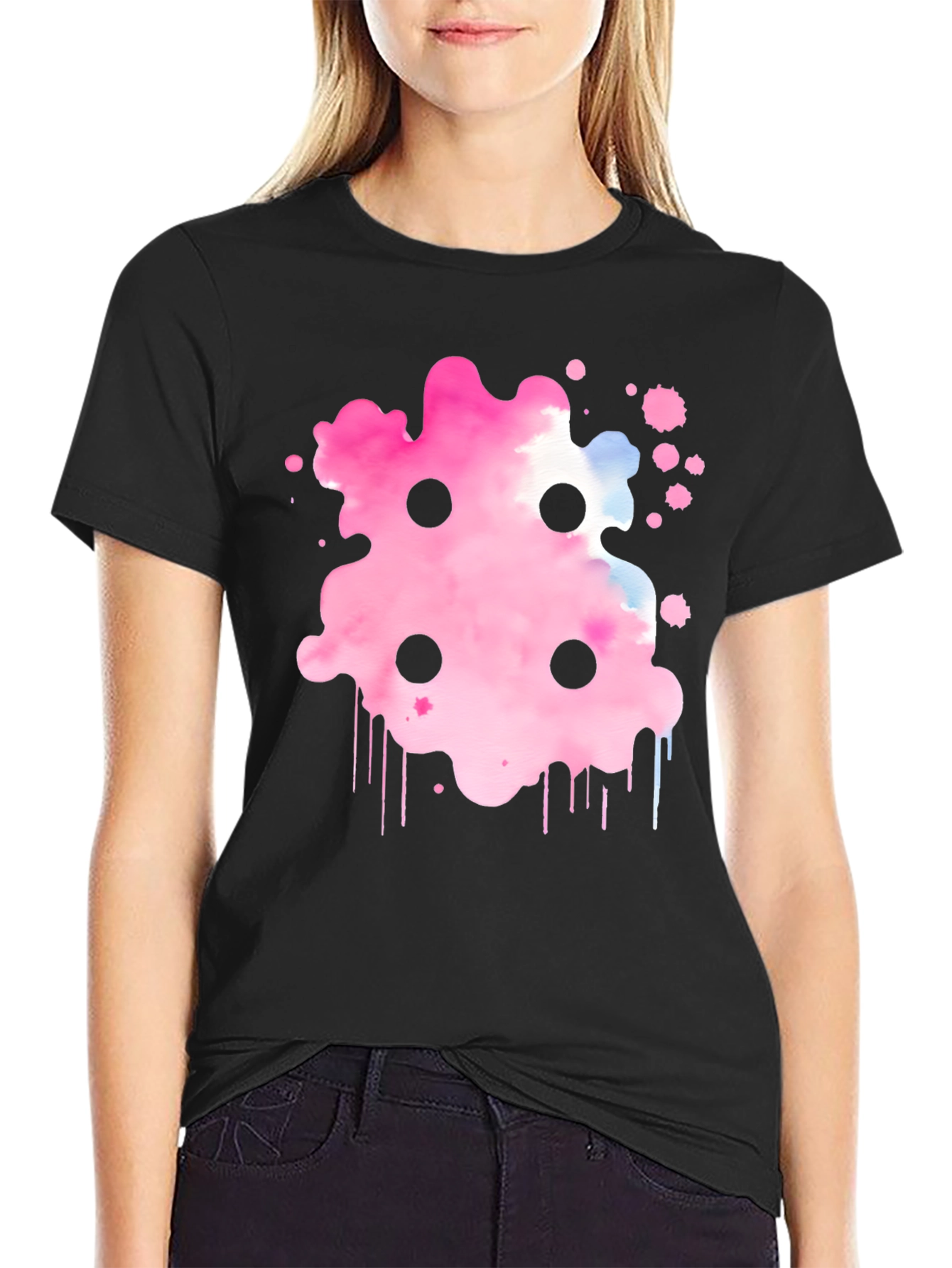 Abstract Pink Ink Splatter T-Shirt