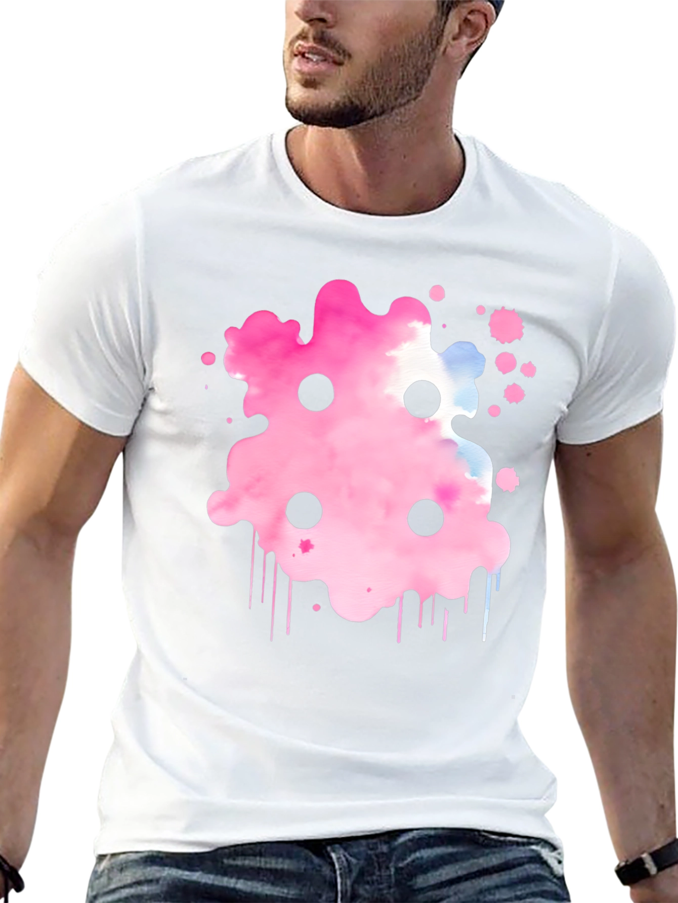 Abstract Pink Ink Splatter T-Shirt