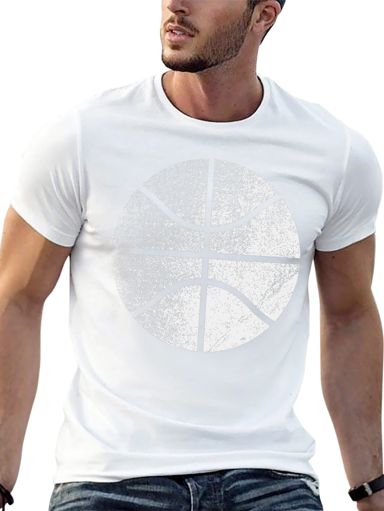 Distressed Basketball Graphic Tee - Cool Sport Shirt